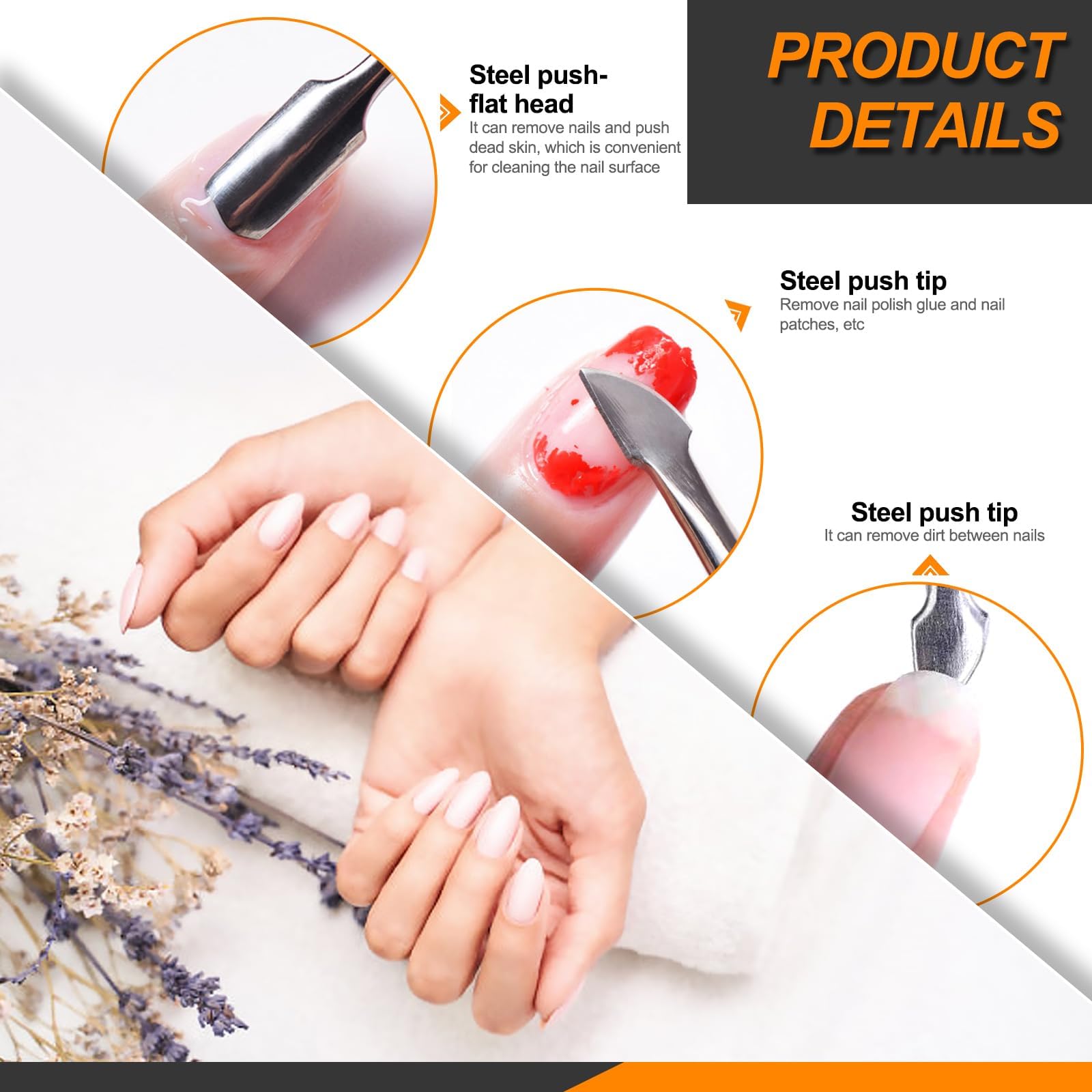 Rustark 17Pcs Gel Nail Remover Tools Kit Includes Purple Nail Remover Clips for Hands Nail Polish Remover Pump Bottle - Image 4
