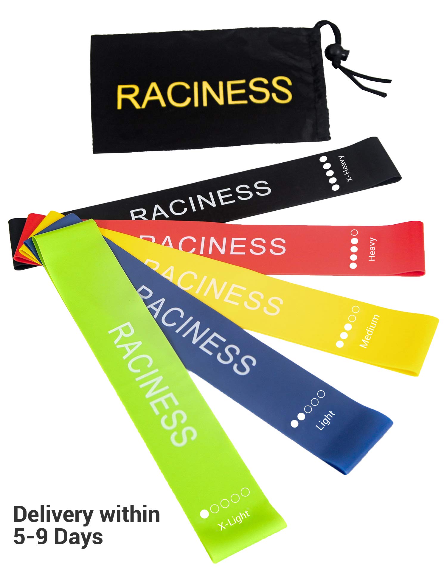 MissShorthair Stretch Exercise Workout Bands Set,Loop Resistance Bands for Fitness,5 PCS Home Gym Equipment