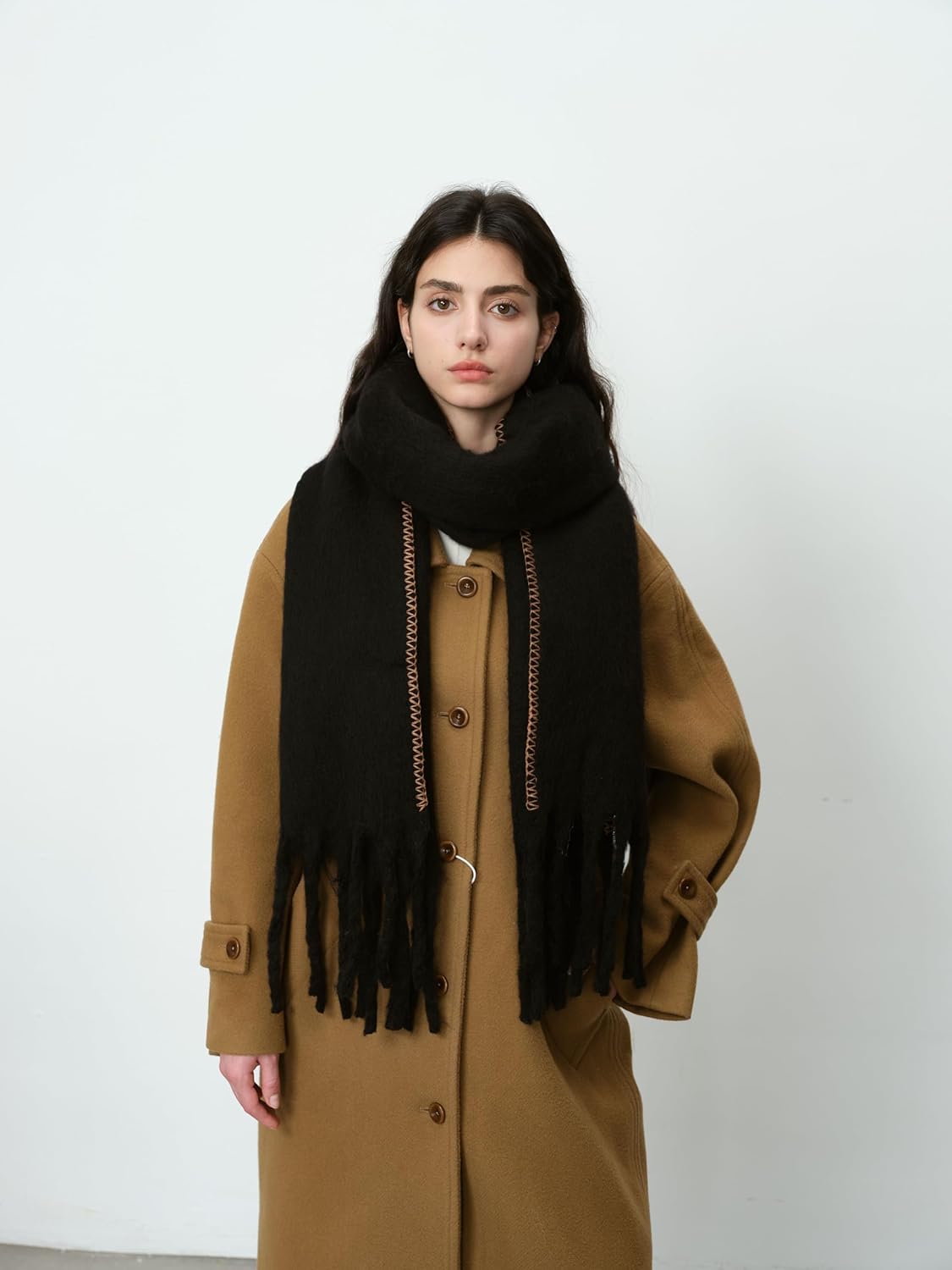 Soft Cashmere Feel Scarf Soft Winter Scarves for Women Long Shawl Large Scarf Cold Weather Thick Blanket Shawl Wrap - Image 3