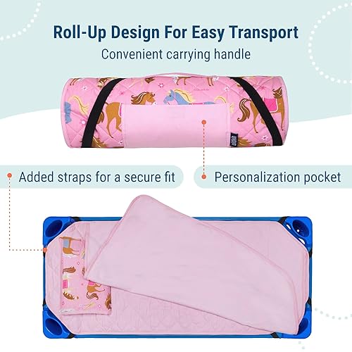 Vista 49 de Wildkin - Tapete para tomar la siesta, moderno y todo en uno, con almohada para infantes (niñas o niños), tamaño perfecto para la guardería y Coches