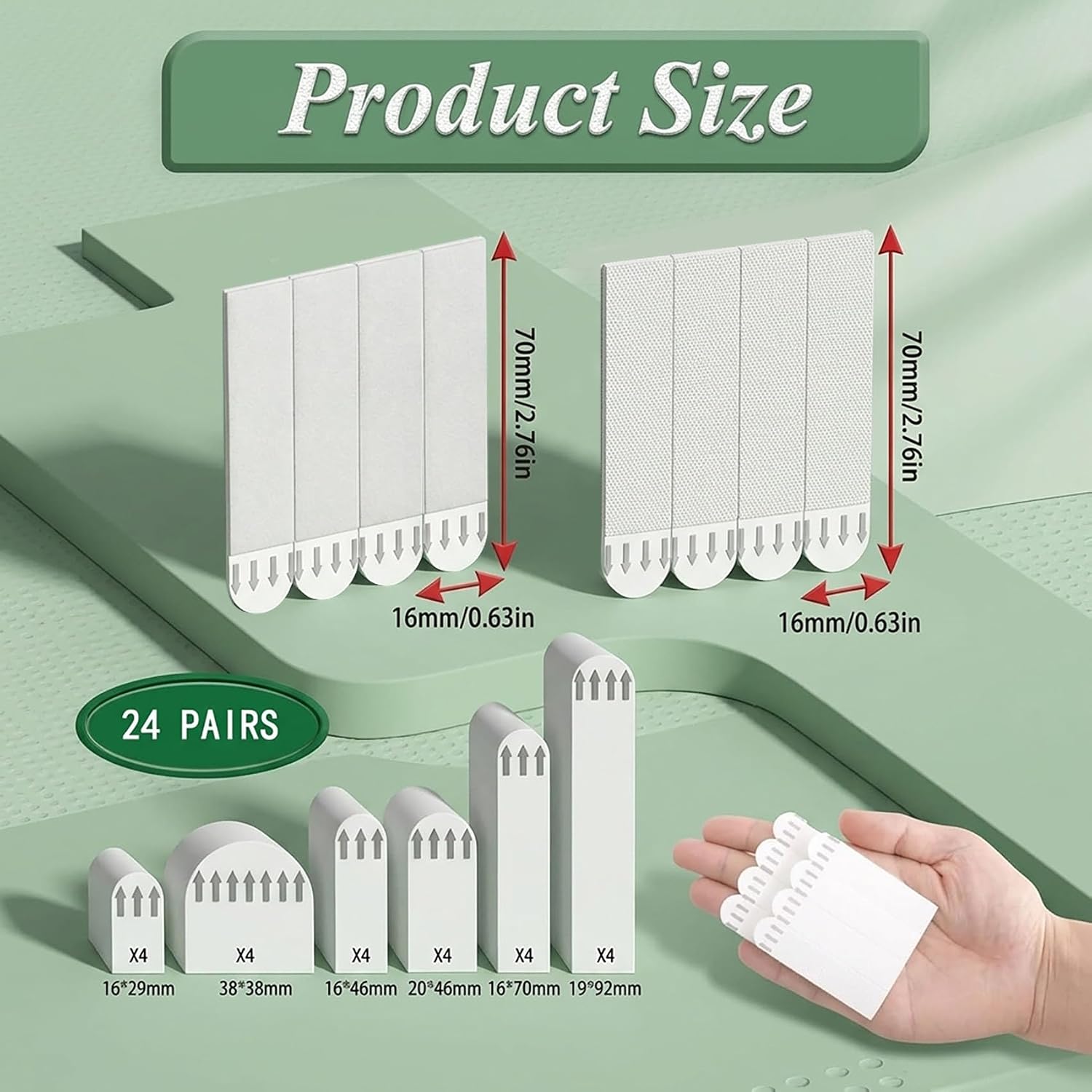 Picture Hanging Strips, 24 Pairs (48 Strips)