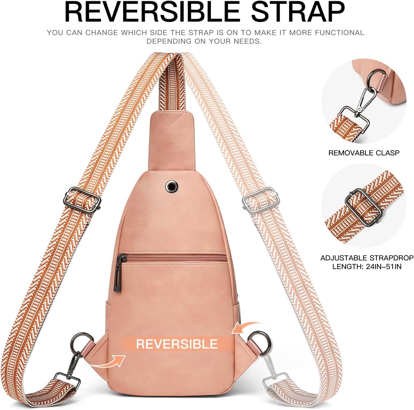 7L Sling Bag for Women Men Leather Small Sling Backpack Daypack Anti Theft Fanny Pack Crossbody Purse Travel - Image 9