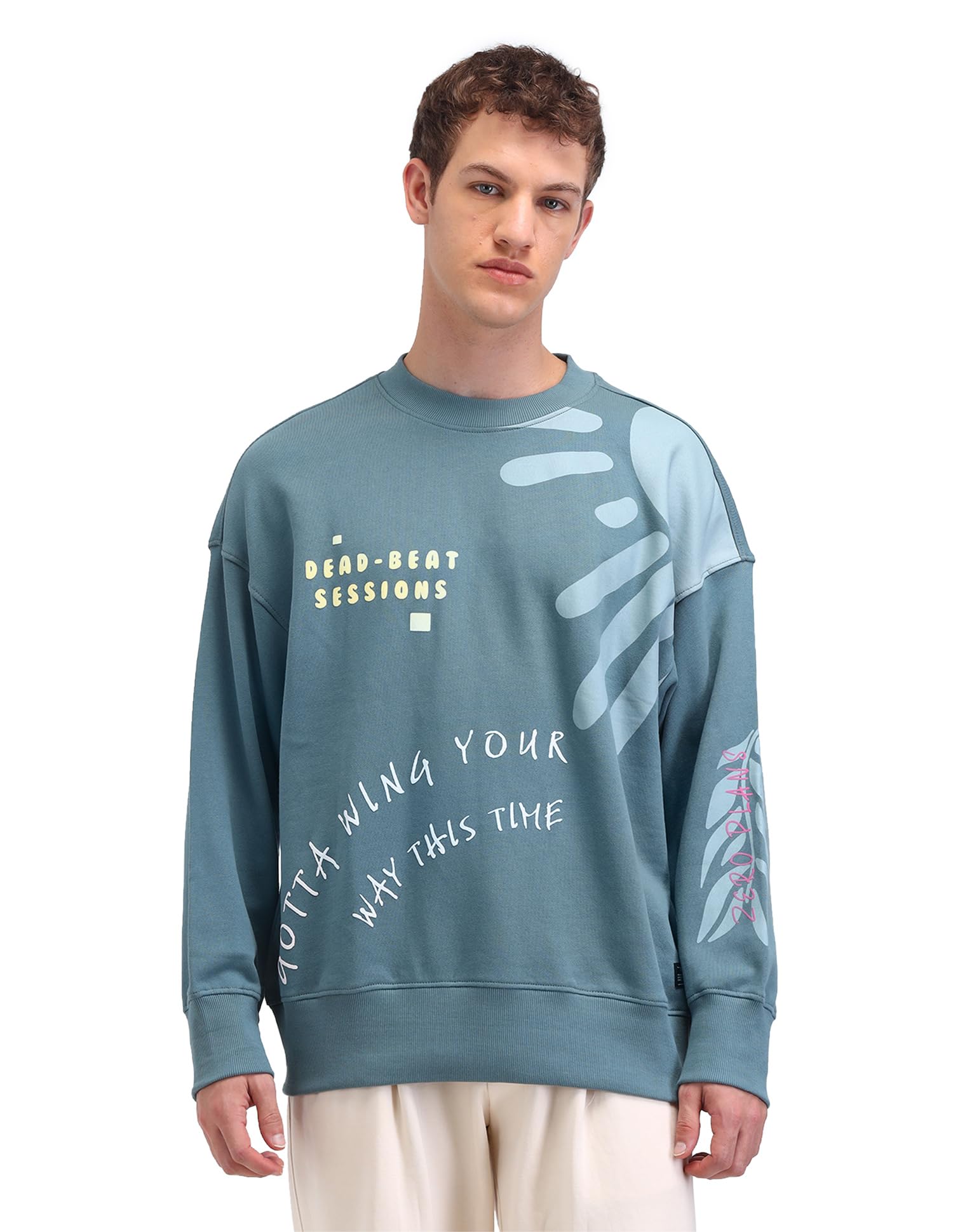 flying machine Men's Oversized Fit Sweatshirt| Printed-picture-37