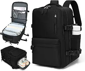 Mochila de Viagem Expansivel Grande Masculina Feminina,Mochila Avião Notebook Bolsa de Sapato,Executiva,Antifurto,Reforçada,USB,Impermeável,Escolar,Faculdade,Trabalho,Presente