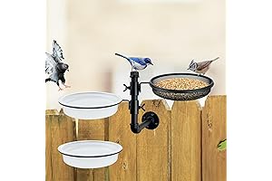 Large Fence Bird Bath with Mesh Seed Tray and Bowls