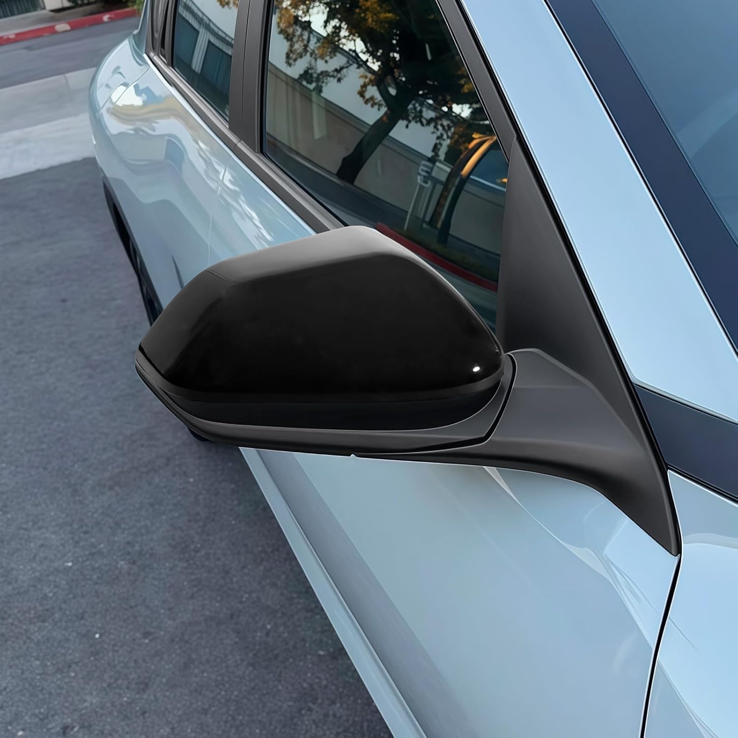 ABS Car Exterior Mirror Cover Side Rear View Mirror Covers Caps Compatible with Kia K4 2025 2026 Accessories (Glossy Black Style)