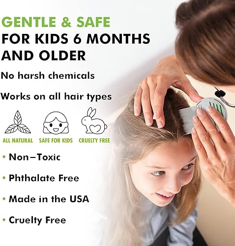 Miniatura 5 de Head Hunters Wipeout - Tratamiento extra fuerte para piojos de la cabeza para niños y adultos, champú natural no tóxico, mata huevos y piojos para