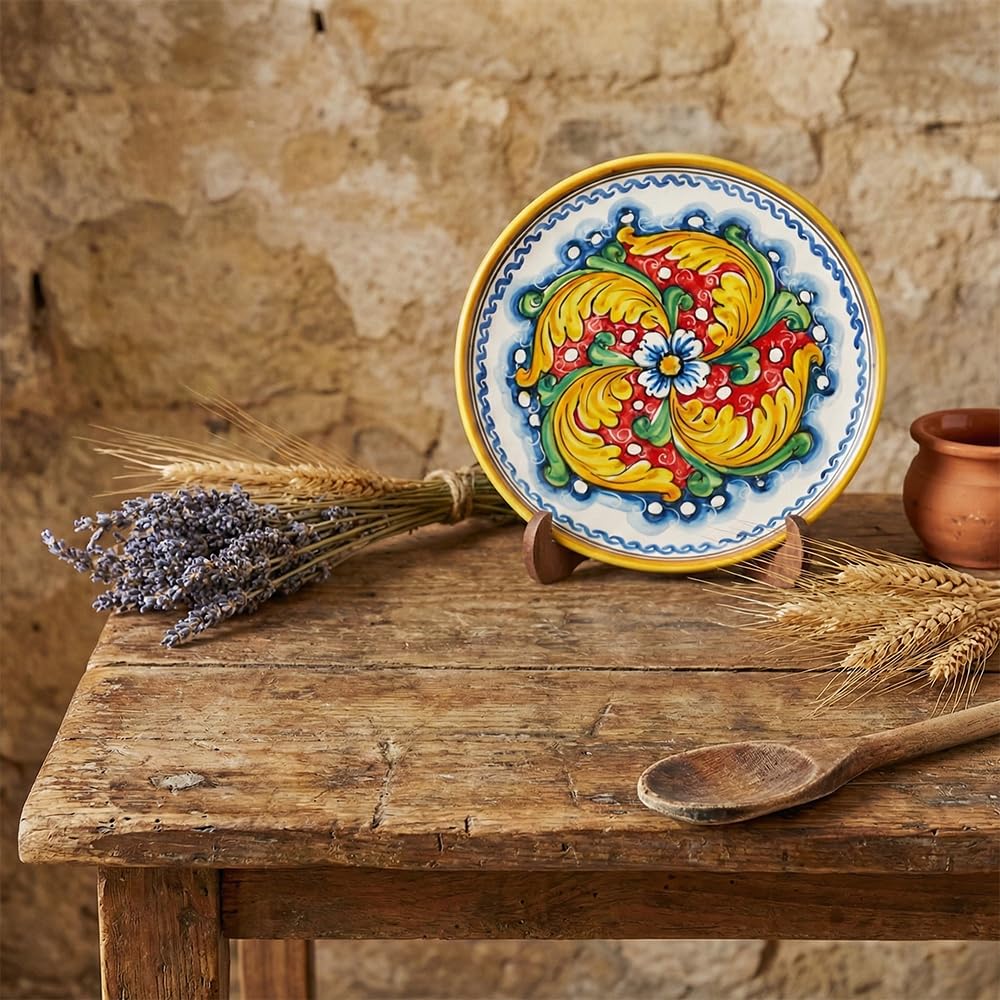 Plat en céramique sicilienne pour remplacer la vaisselle terne par un décor fait main