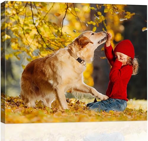 Sunwes Regalo para el Día de la Madre, imagen personalizada a lienzo, arte de pared personalizado con tu foto para familiares, mascotas, amigos,