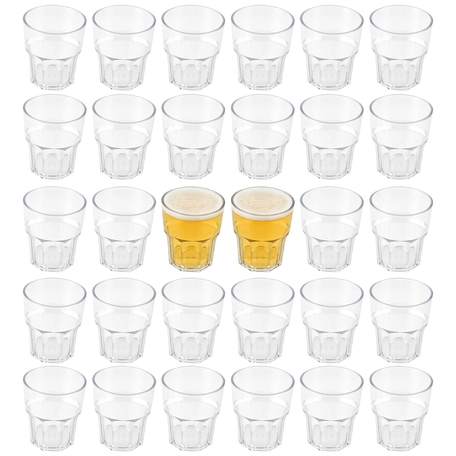 Lot de 30 gobelets en plastique transparent réutilisables de 260 ml pour cocktail, jus, whisky, vin, pique-nique, fête, camping
