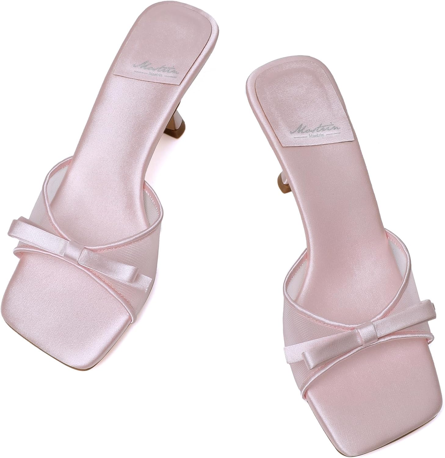 Mostrin Kitten Heels for Women Round Toe Heels With Bow Vintage Mules Sexy Slip on Stiletto Backless Sandals for Party Daily - Image 8