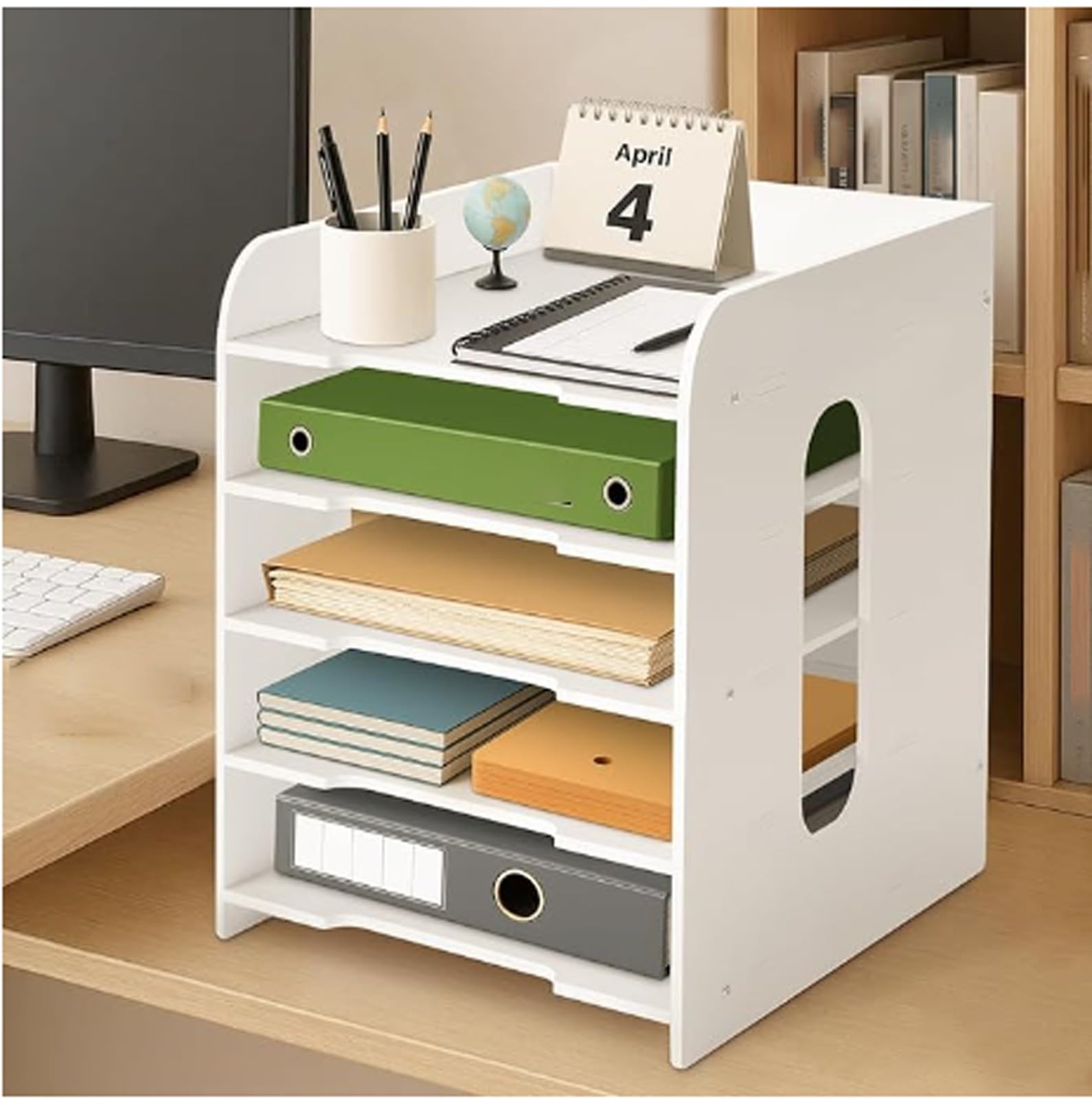 Organizzatore di Documenti da Scrivania di Alta qualità, Porta Fogli A4 Verticale da 3 a 15 Scomparti, Robusto Supporto per Documenti per Casa e Ufficio(8-A)