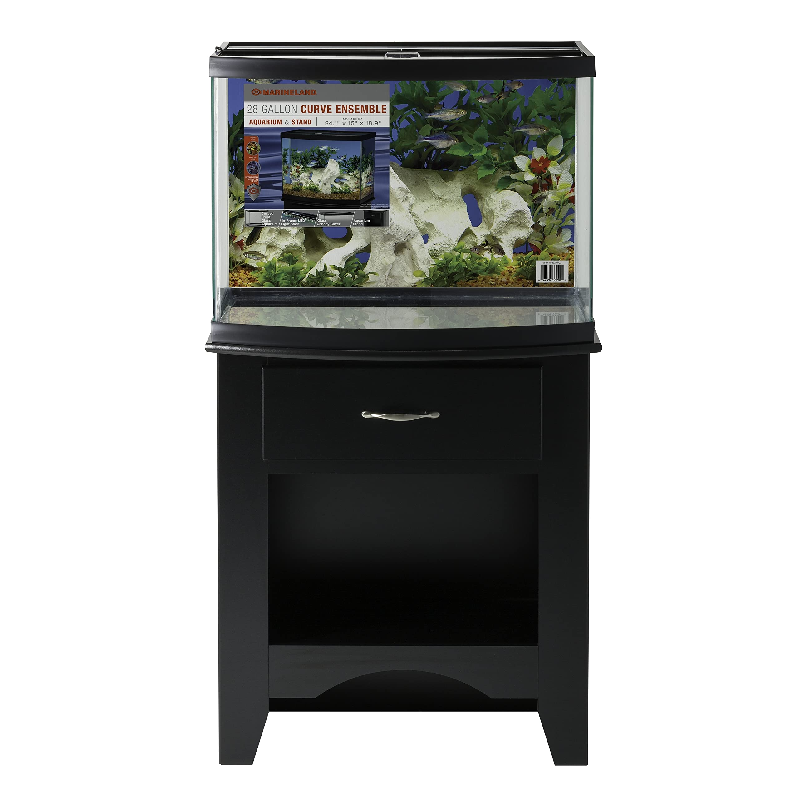Buy Marineland 28 Gallon Curve Ensemble Aquarium & Stand, Includes