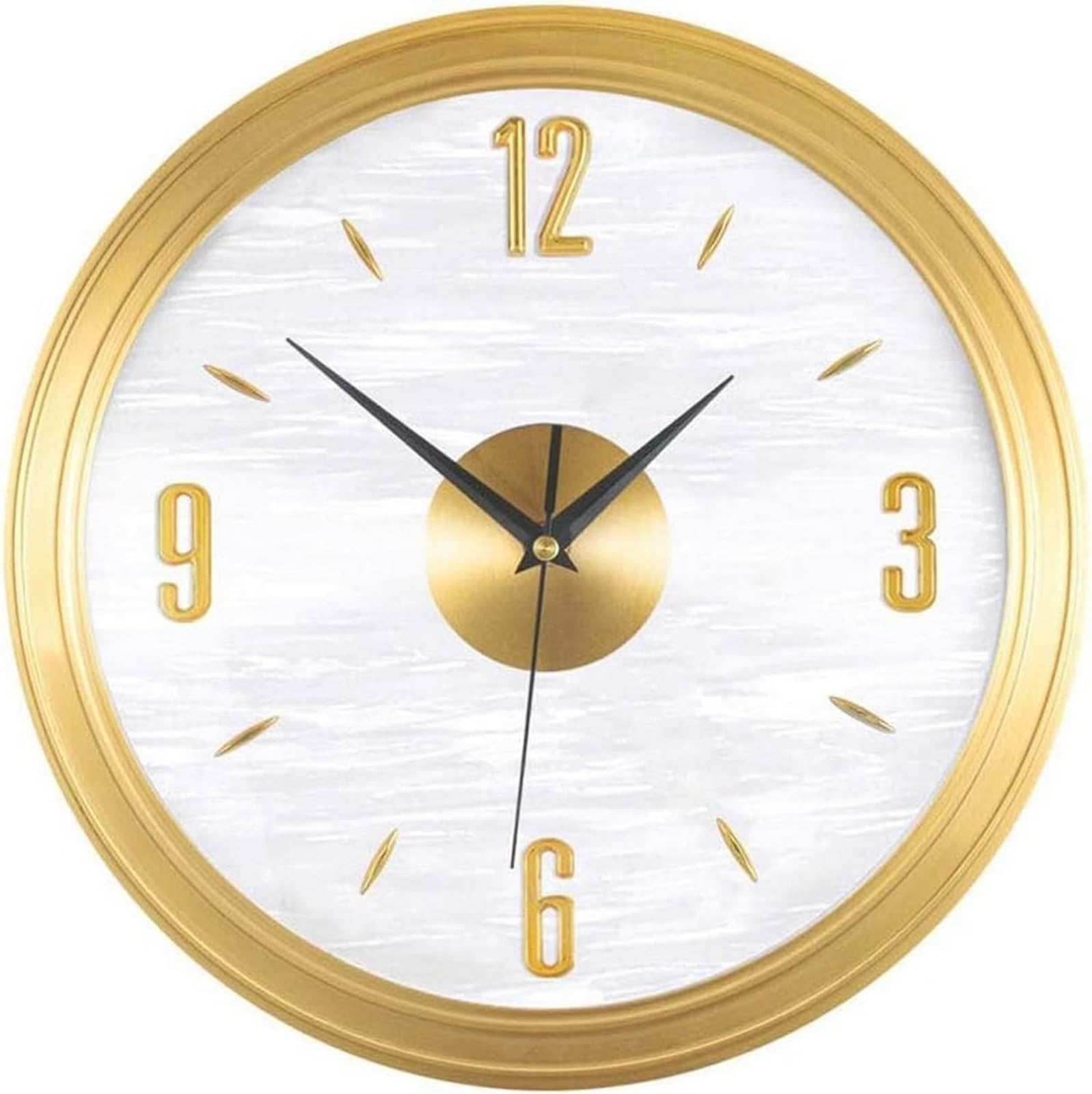 Horloge murale artistique moderne silencieuse en cuivre pour grand salon