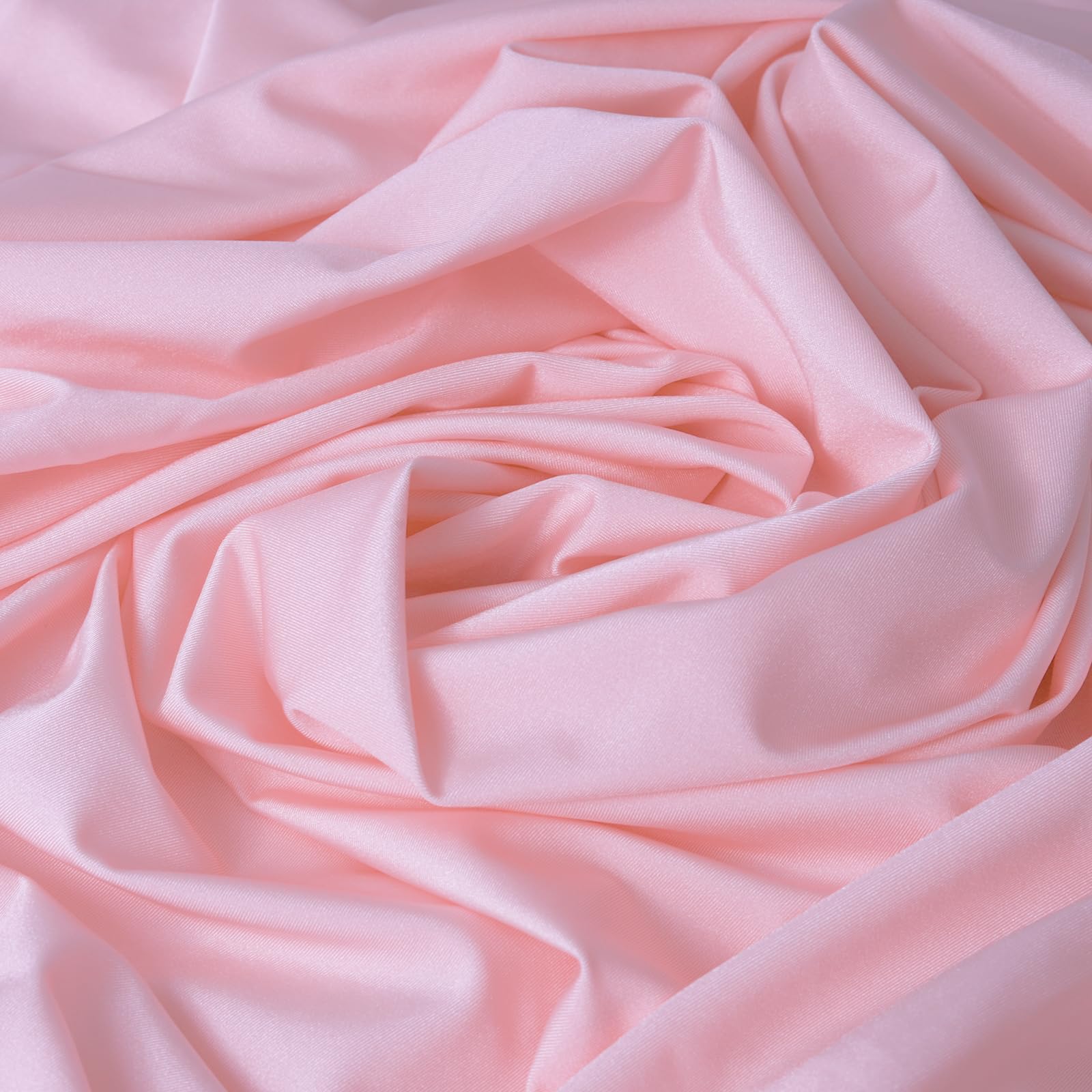 Nylon Spandex Fabric, 59" Width, 80% Nylon, 20% Spandex, Lycra Fabric, Swimwear, Activewear Fabric 4-Way Stretch, for Sports, Yoga, Dance(Light Pink, 1 Yard)