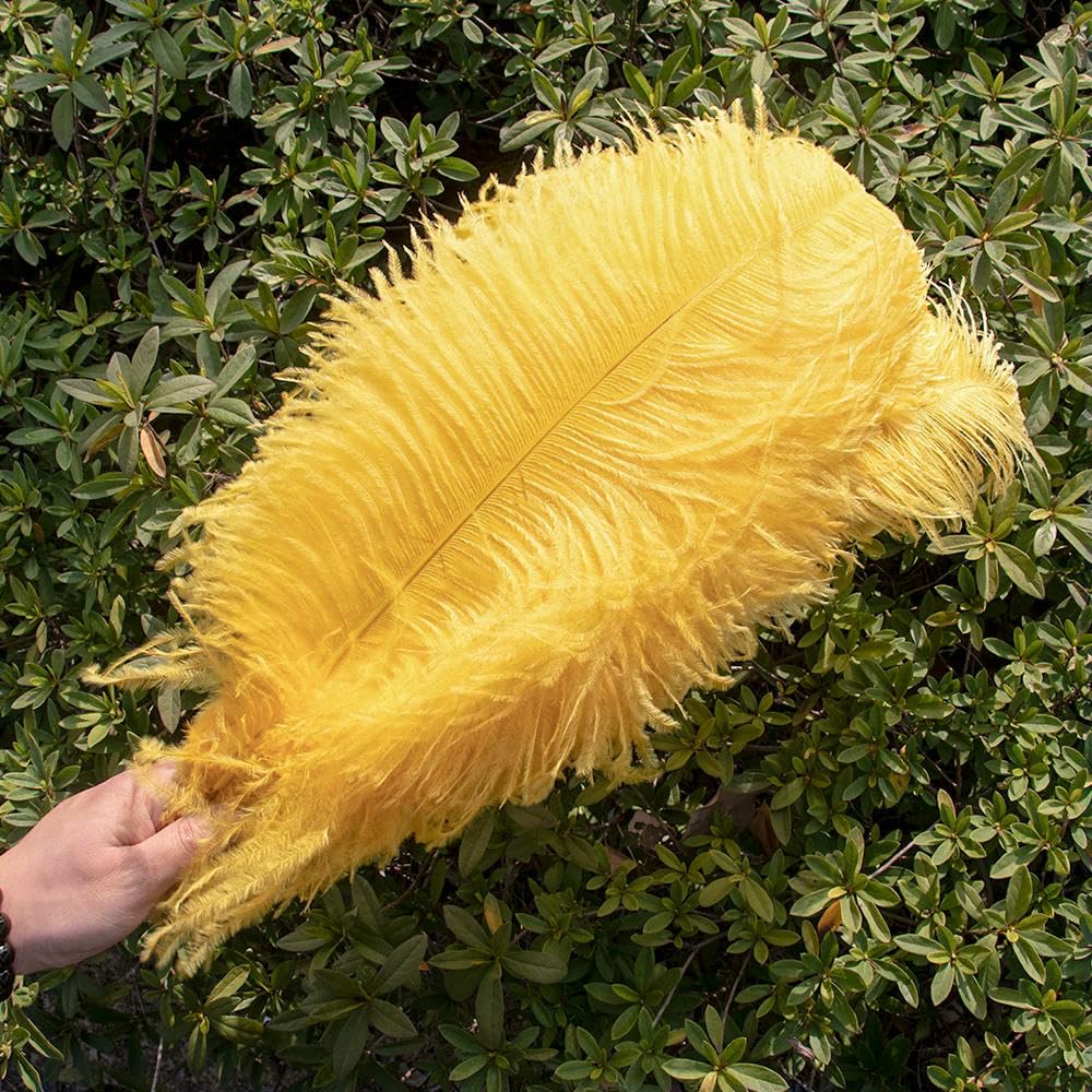 10 pezzi 25-50 cm piume di struzzo viola per artigianato, decorazioni di carnevale, centrotavola, vasi, accessori artigianali - dorati - 40-45 cm