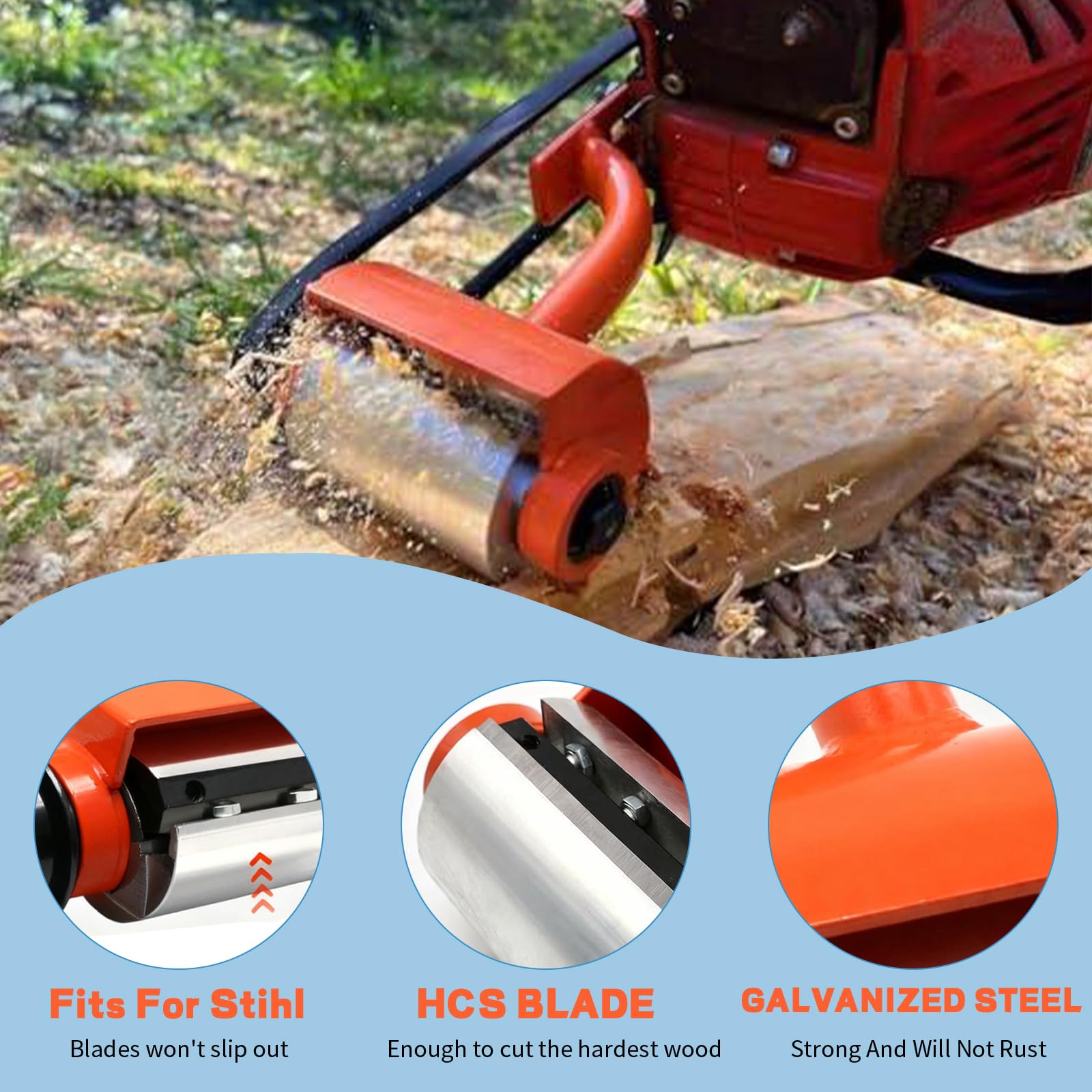 Pelador de troncos, con 4 cuchillas, accesorio de motosierra para descortezar madera, accesorios de motosierra, herramienta de marco de madera