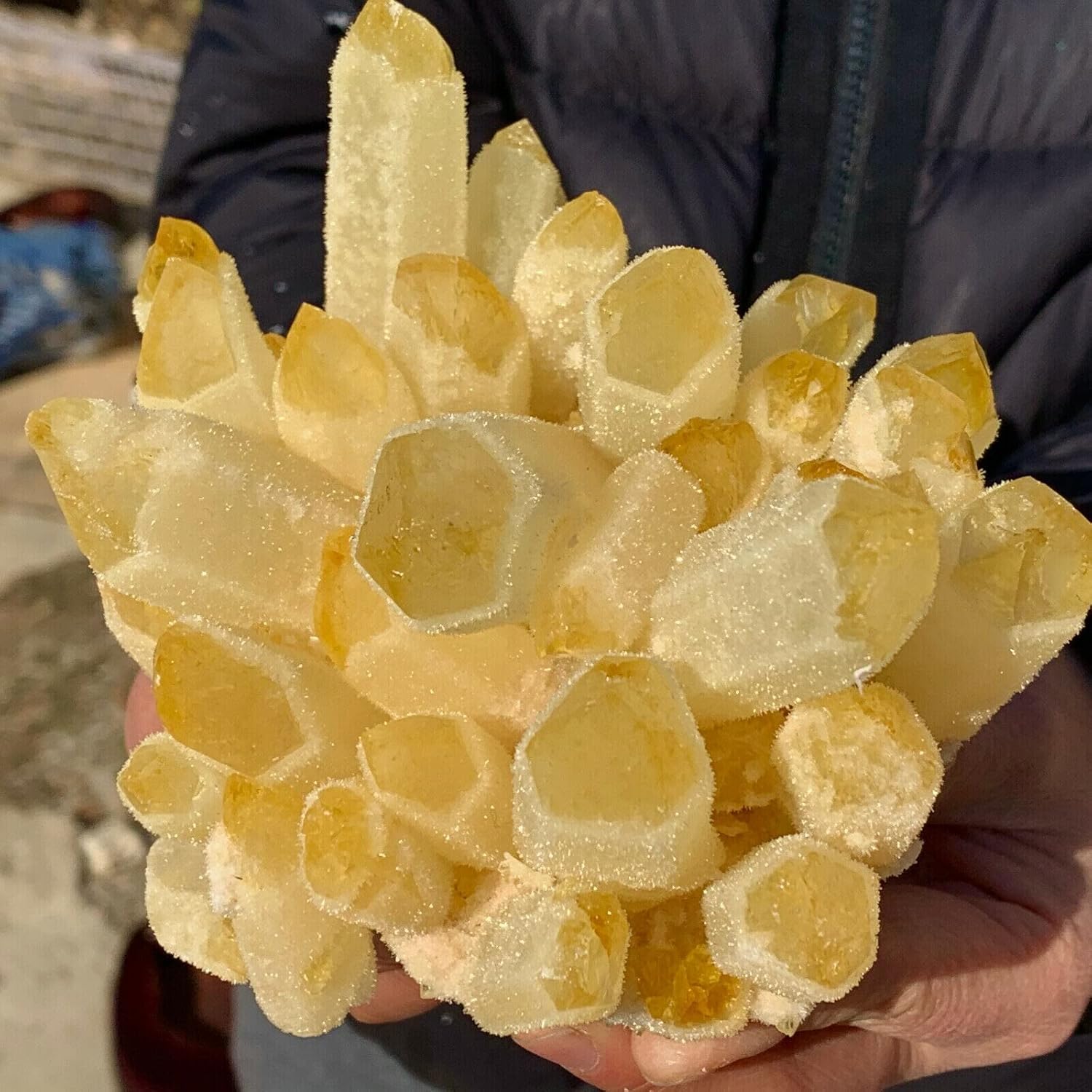 装飾用の宝石 250-950G自然黄色ゴーストファントム水晶クリスタルクラスターヒーリング標本家の装飾事務所リビングルームクリスタル
