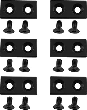 LQ Industrial 6PCS 40x20mm 2040 Series European Standard Black Aluminium Cover Plate with Screws Metal End Cap T Slot Aluminium Profile Fittings Suitable for Woodworking Electronics Furniture