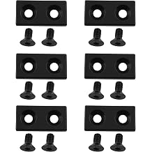 LQ Industrial 6PCS 40x20mm 2040 Series European Standard Black Aluminium Cover Plate with Screws Metal End Cap T Slot Aluminium Profile Fittings Suitable for Woodworking Electronics Furniture