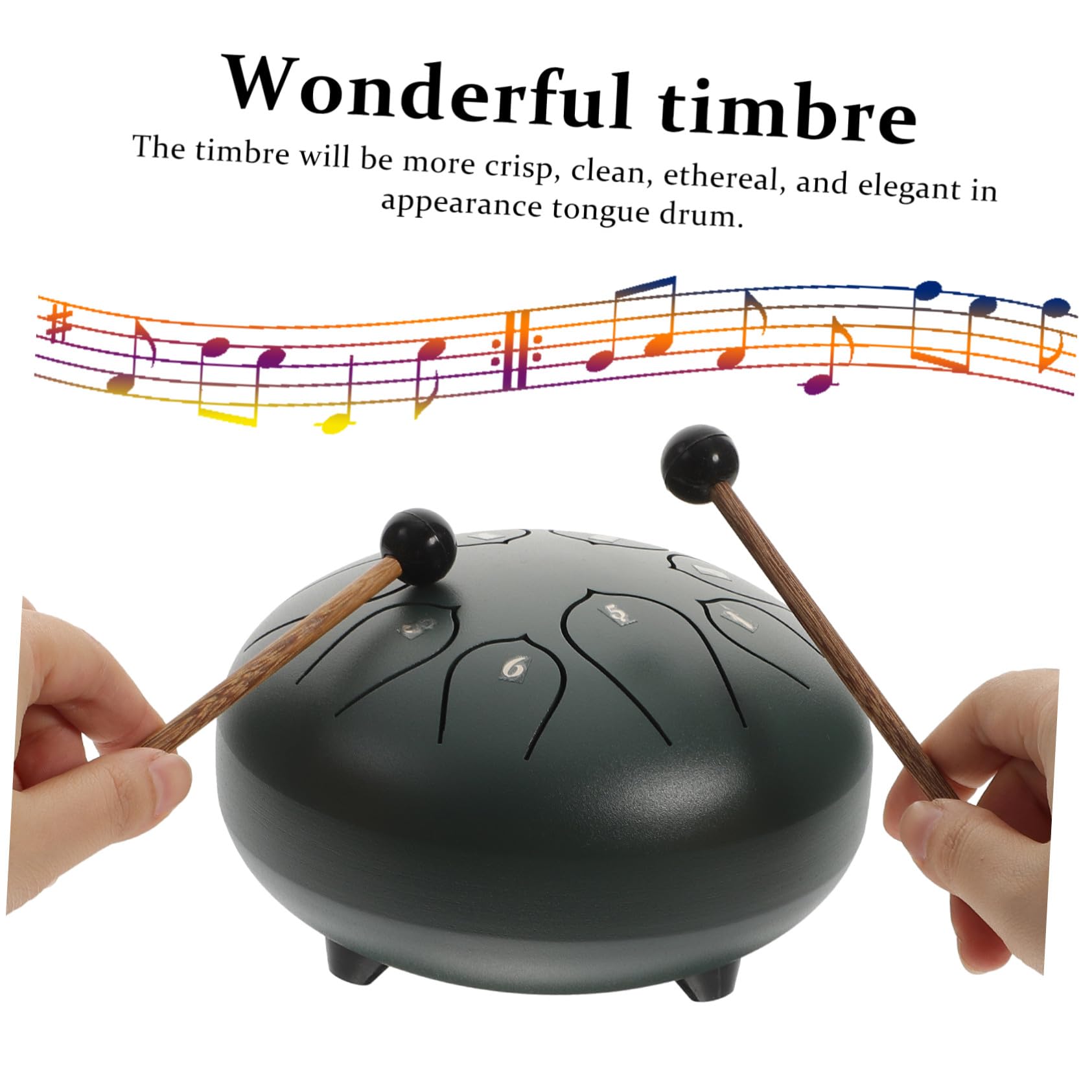Mikinona de Lengüeta de Acero Portátil Notas Completo con Palillos y Accesorios Instrumento Percusión Étereo para Meditación y Educación Musical