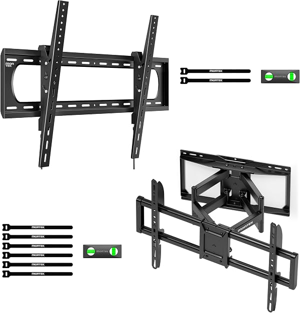 monTEK Heavy Duty Tilting TV Wall Mount for 60–120” Large TVs & monTEK Heavy Duty TV Wall Mount for 37-90 inch TV