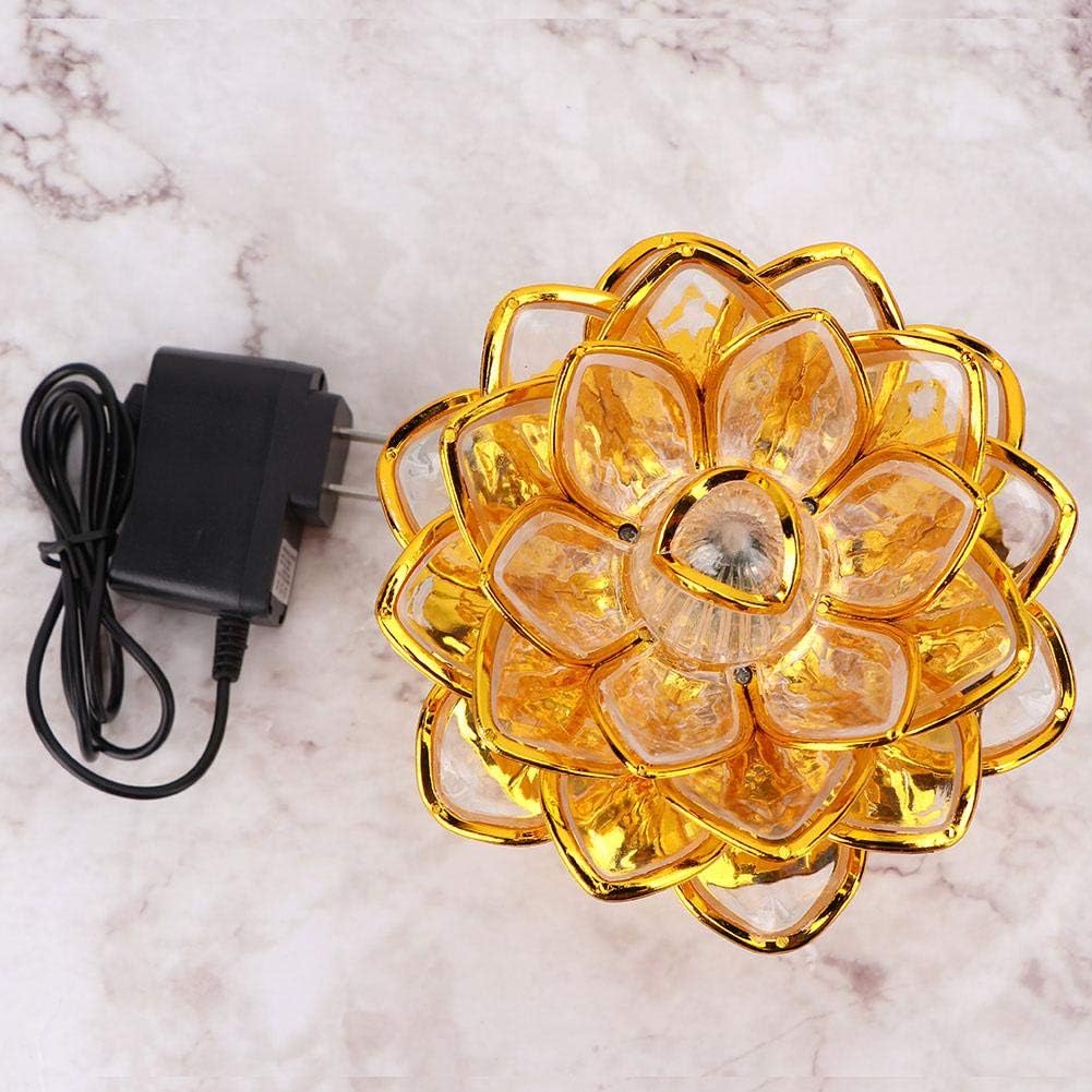Buddha Machine, LED Lotus Lamp Buddha Lamp Prayer Machine Prayer Machine with 36 Songs (Without Battery)
