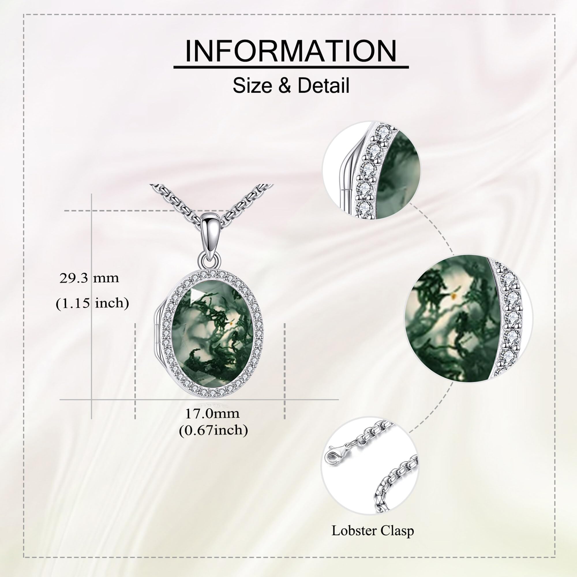 YAFEINI Silber Medaillon Kette Opal Medaillon Sterling Silber Foto Halskette Opal Gedenk Schmuck Geschenke Für Frauen, Mütter Und Ehefrauen