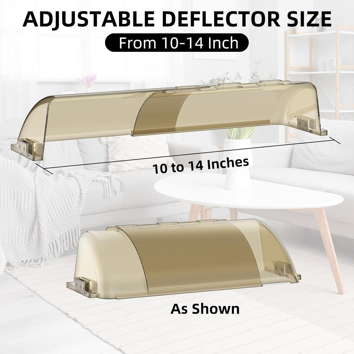 Air Vent Deflectors for Home Floor, Heat Deflectors for Floor Registers, Adjustable 10" to 14"Inches Magnetic Deflector for Vent Cover, Sidewalls, Ceiling Registers, AC, Heater, 4 Pack