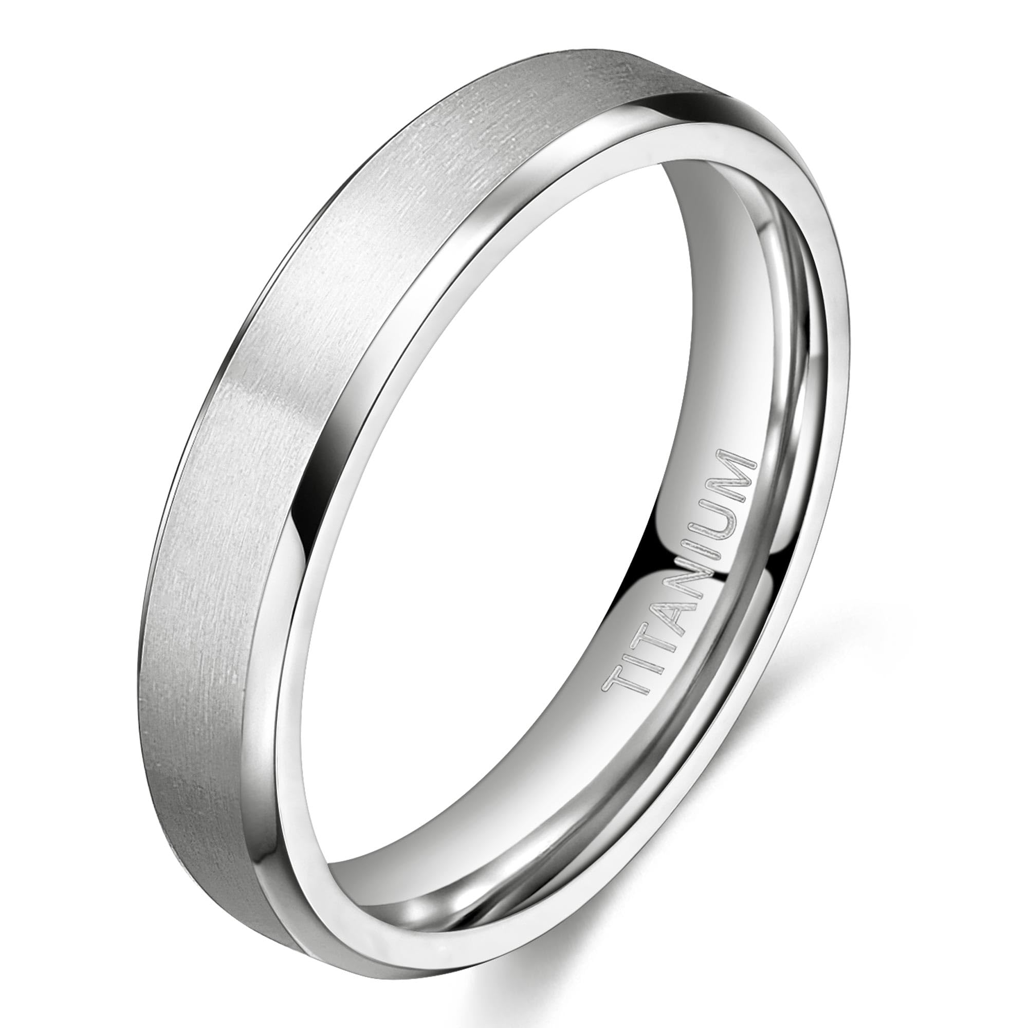 TIGRADE Titanium Rings 4MM 6MM 8MM 10MM Wedding Band in Comfort Fit Matte for Men Women Size 3-15