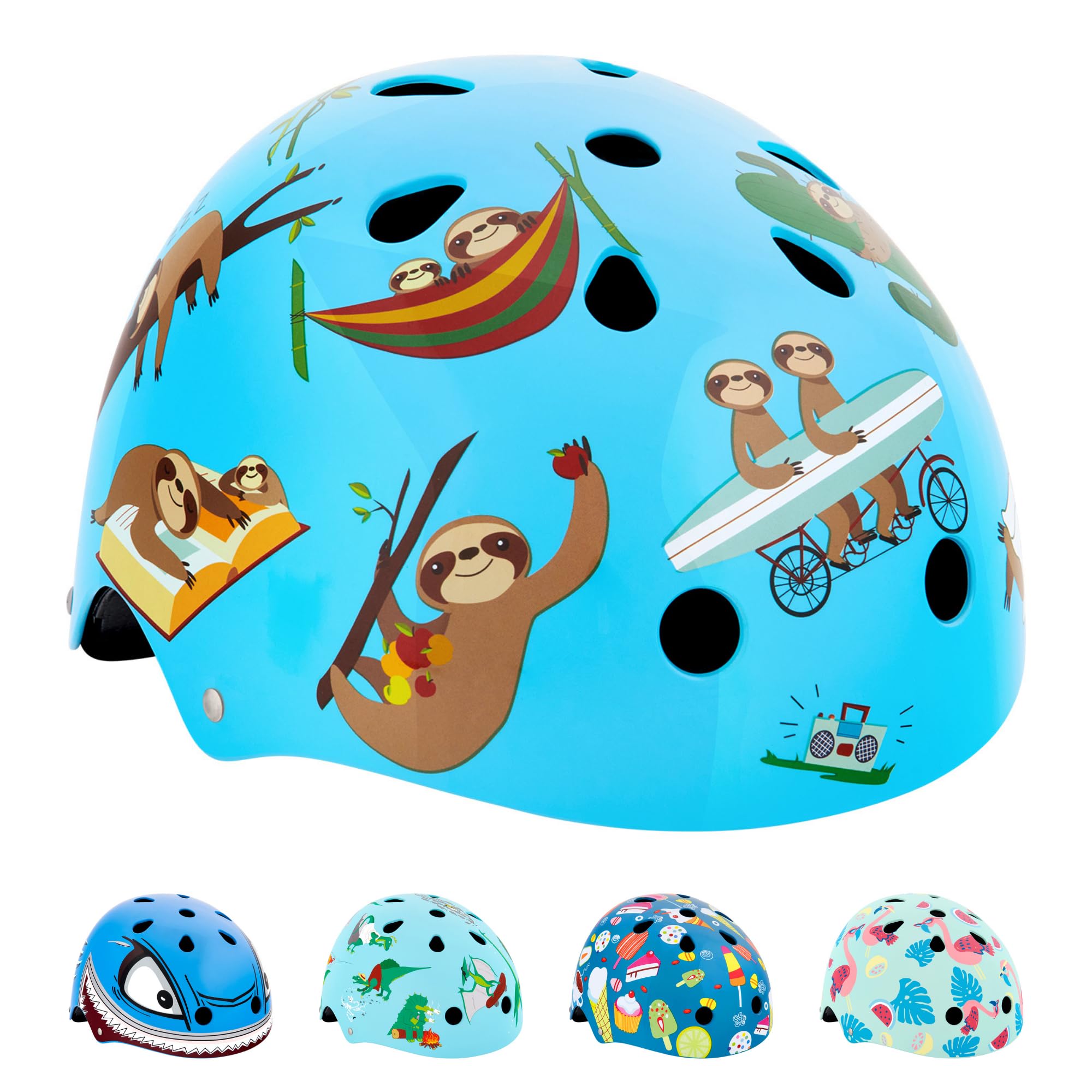 Hornit Kids Bike Helmet | Kids Helmet | Child Bike Helmet | Bike, Skateboard, Skating & Scooter Helmet | BMX Helmet Kids | Toddler Bike Helmet | Multi-sport Helmet | (Medium, Super Sloth) — image 1