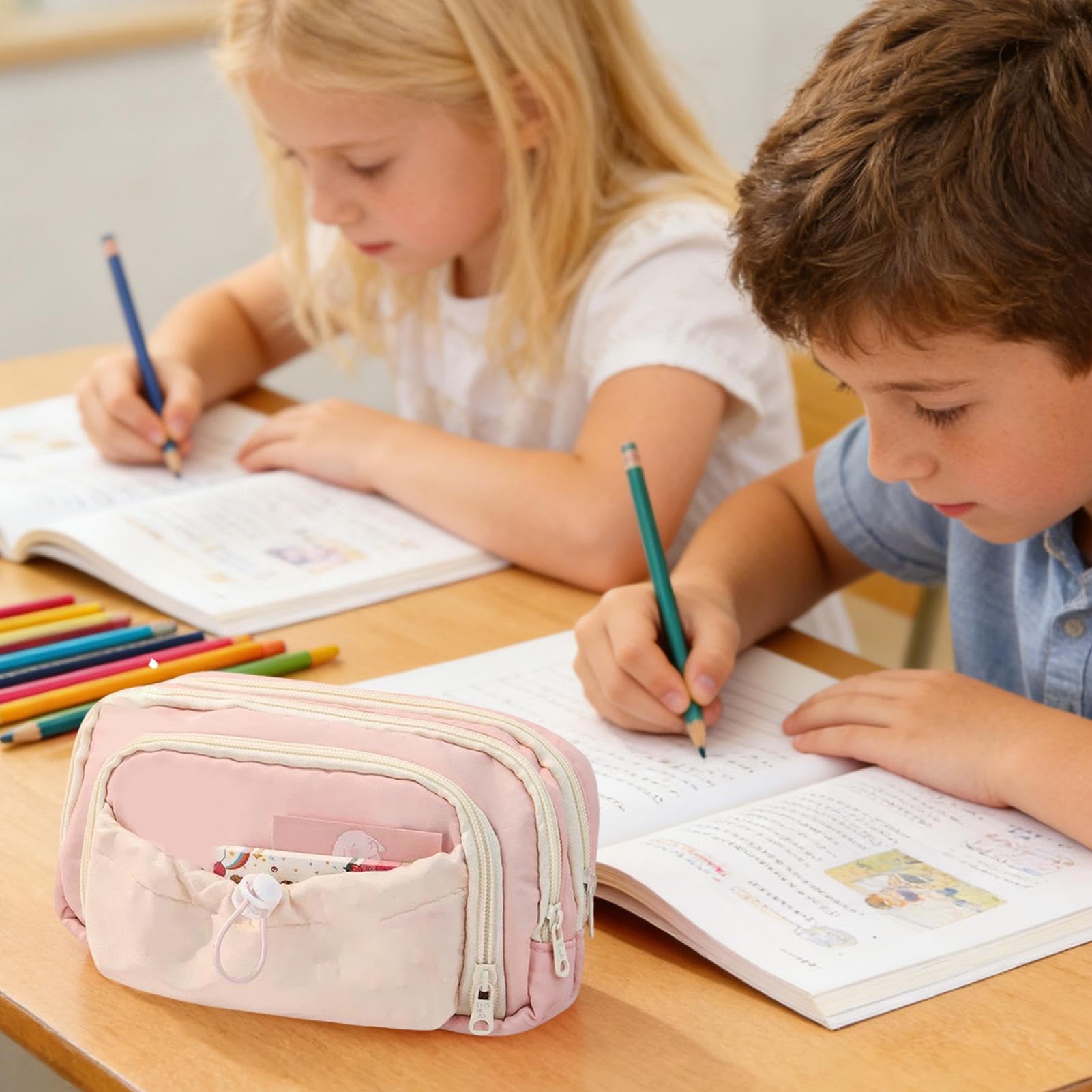 Materiale scolastico, design a forma di cucciolo, organizer di grande capacità, per materiale in poliestere, articoli di cancelleria, adolescenti, ragazze, ragazzi, per ufficio, viaggi, università