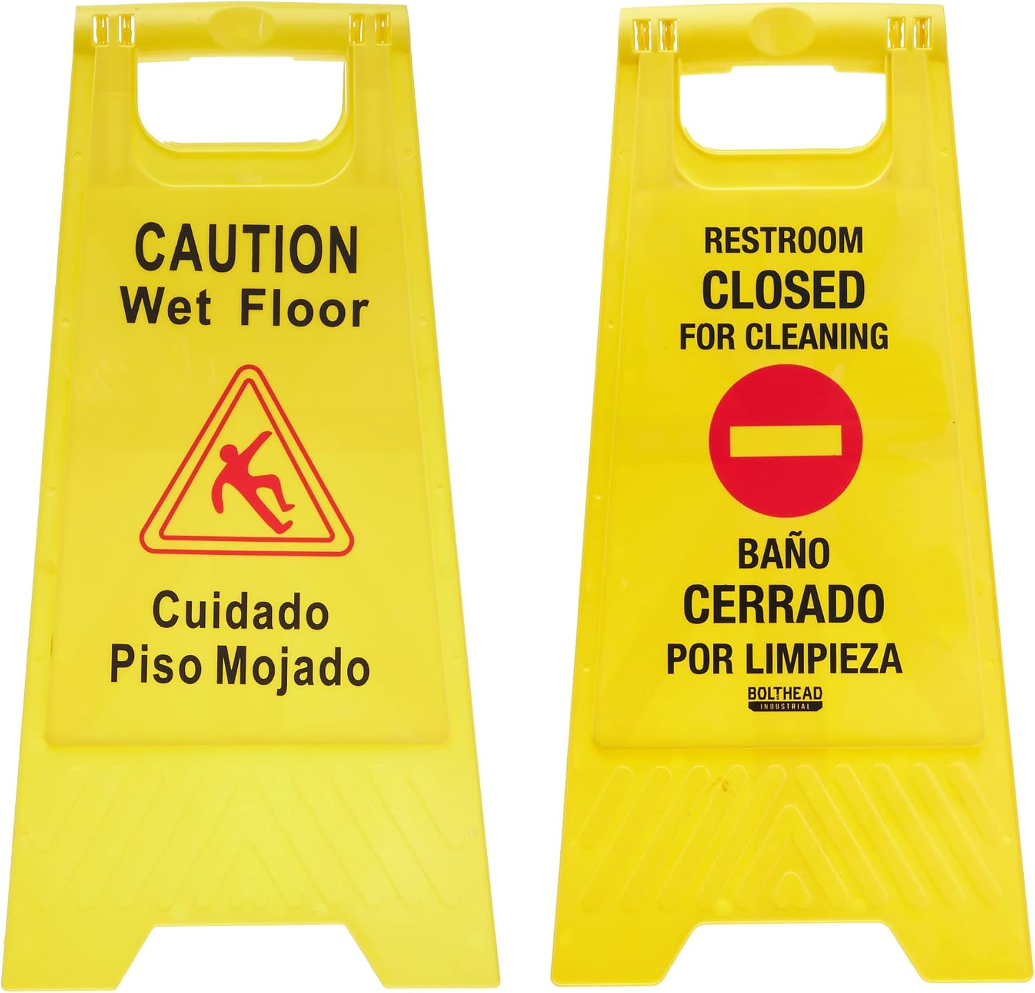 Buy Caution Wet Floor and Restroom Closed for Cleaning Bilingual Floor