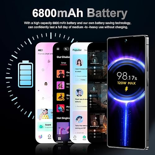 Miniatura 5 de para teléfono U25 Ultra desbloqueado, 8+256GB Smartphone, Android 13.0, cámara de zoom de 48+108MP, 6.82 pulgadas HD, 6800 mAh, teléfono celular