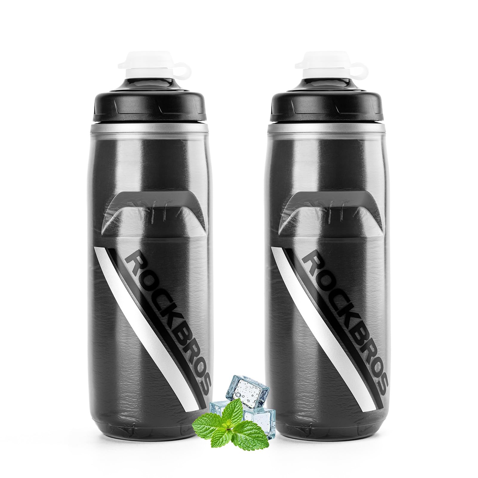 Bike Water Bottle, 21oz Insulated Cycling Squeeze Bottle