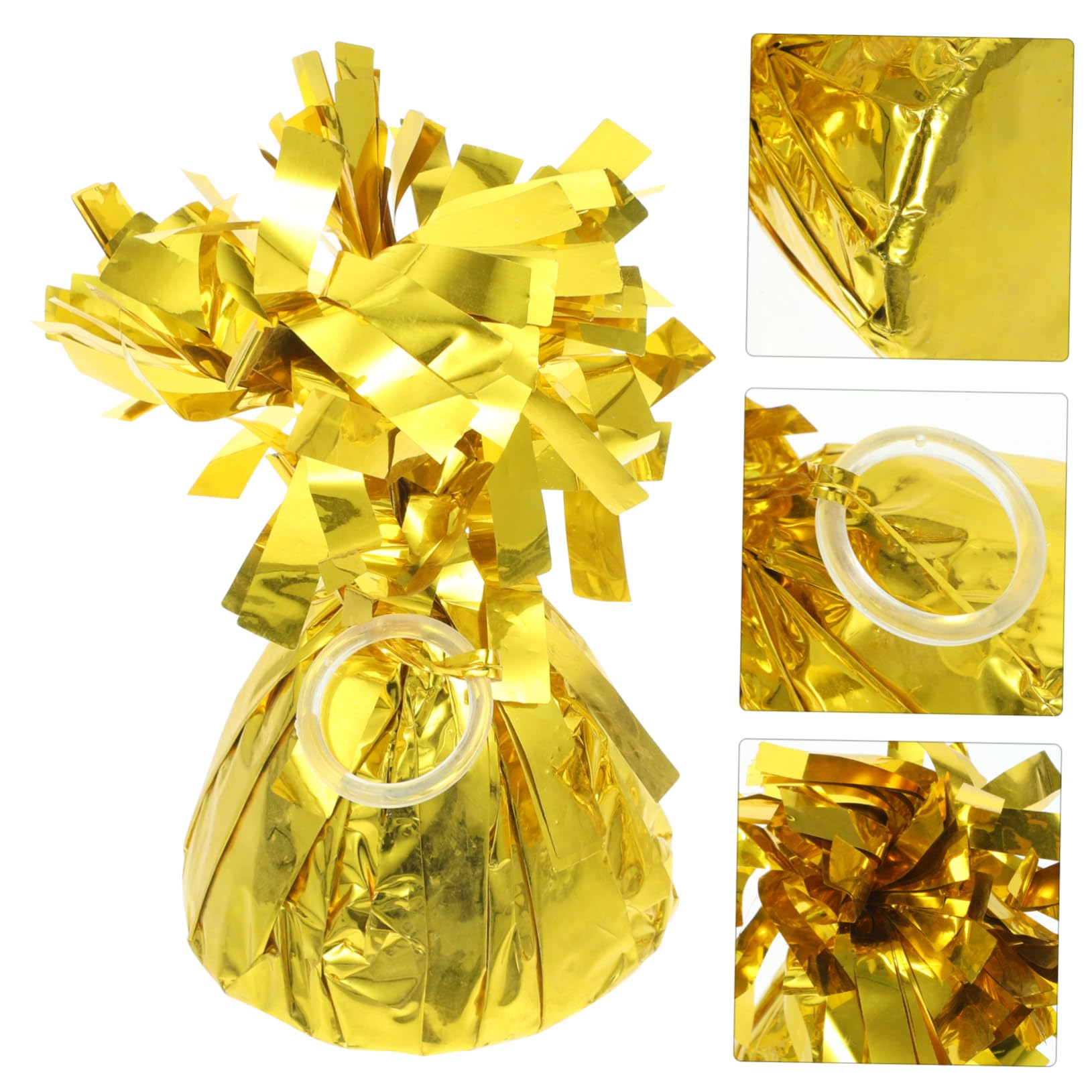 Blocchi Peso per Palloncini Oro 5 Pezzi in Alluminio | Palloncini a Elio e Lattice, Base da Tavolo per Feste e Cene, Accessorio Decorativo