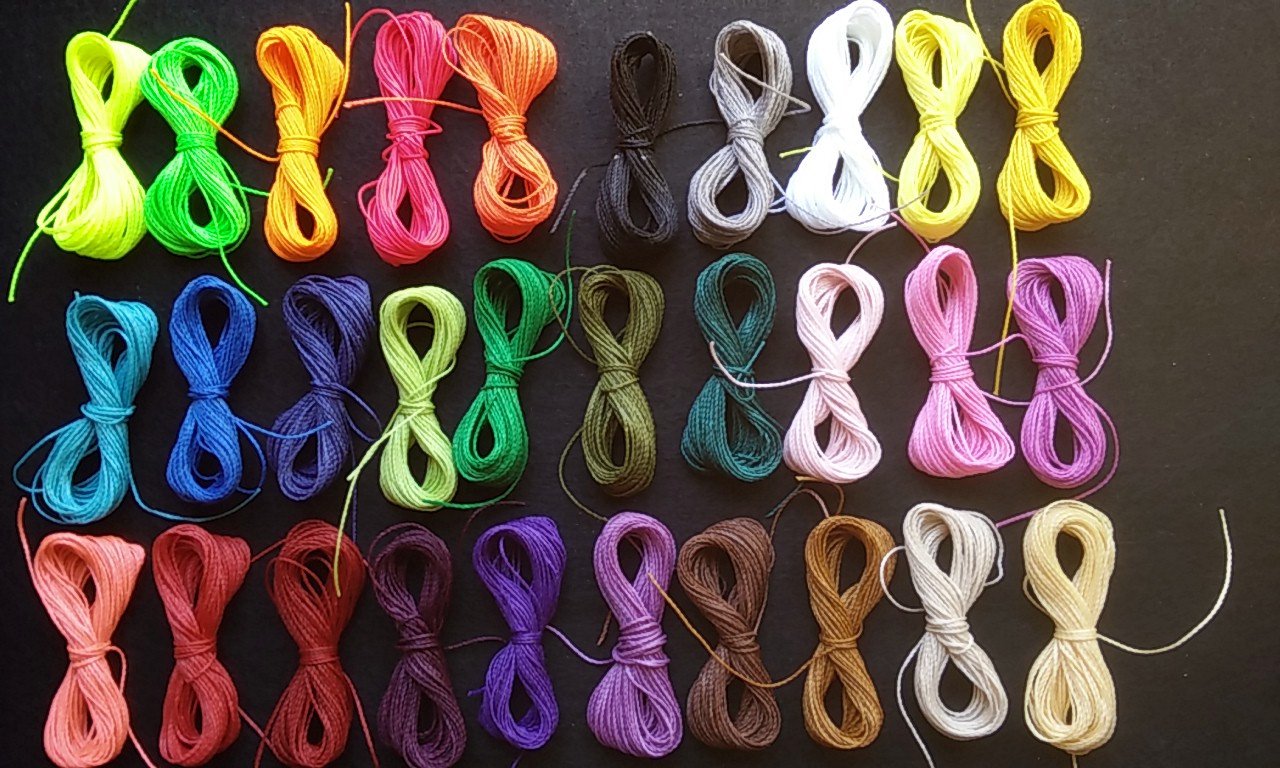 Hilo encerado Linhasita de 1 mm con 30 colores de 20 metros para macramé