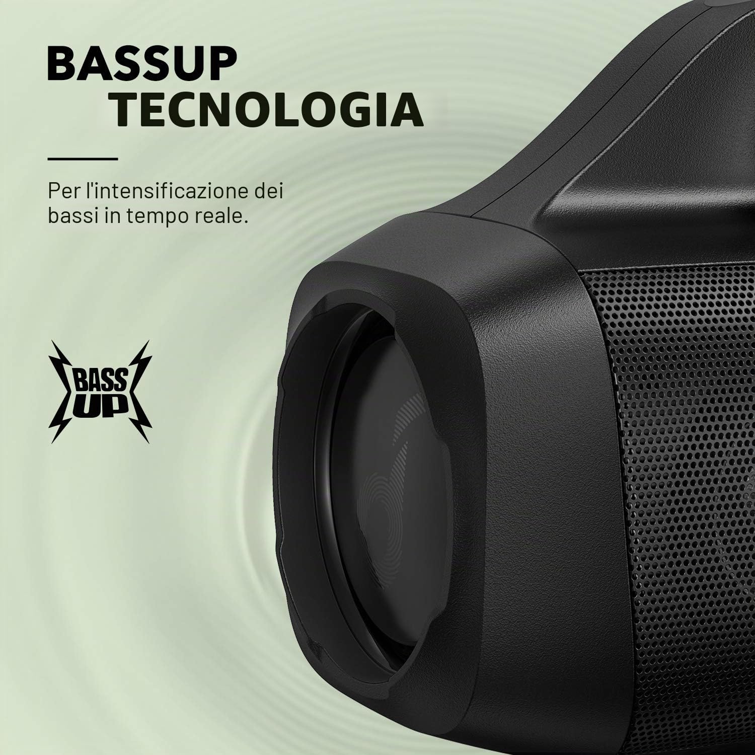 Soundcore Motion Boom Cassa Bluetooth Portatile, con driver audio in titanio, tecnologia BassUp, IPX7, 24h, ideale per esterni, giardino, spiaggia