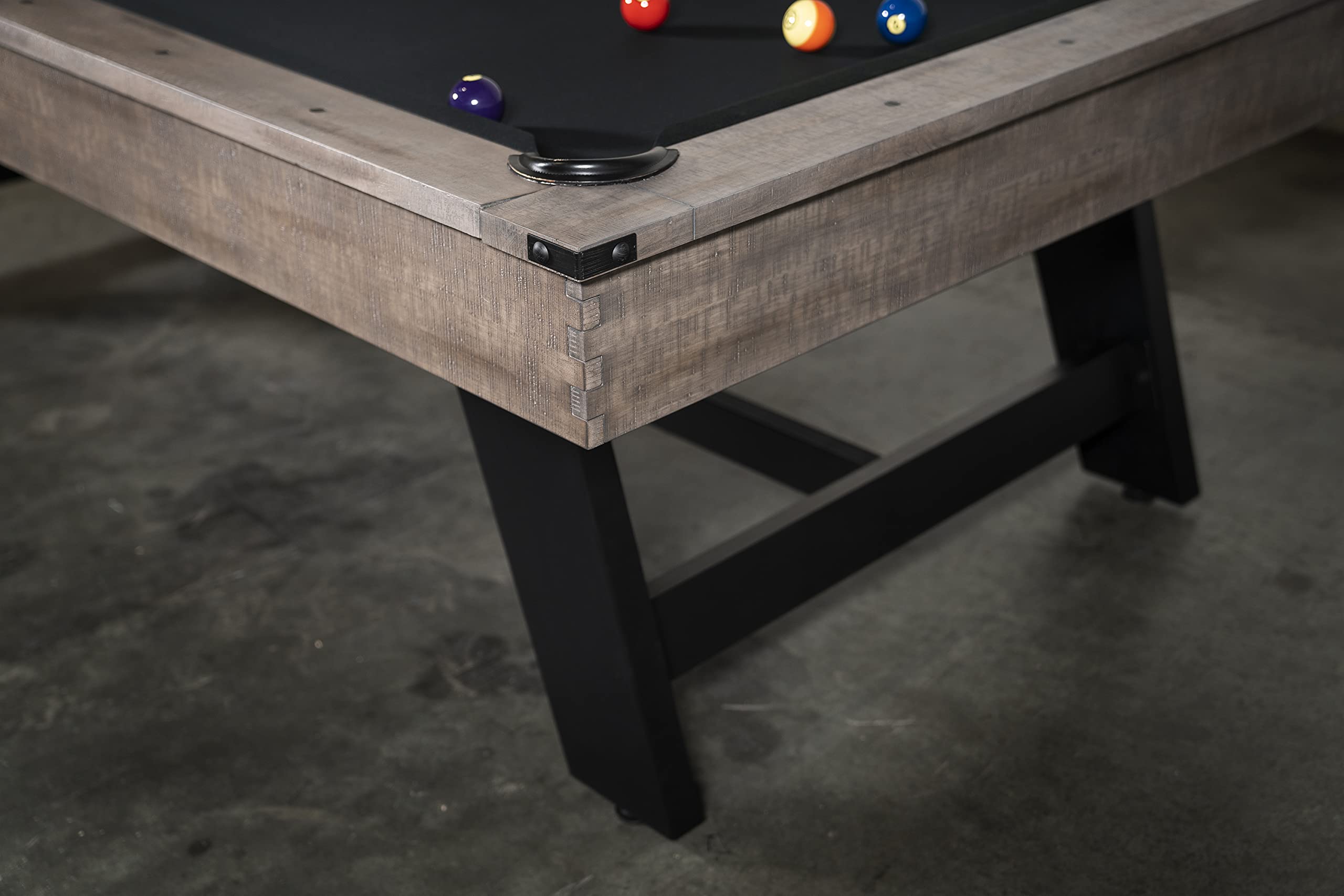 Nixon Billiards - Hunter Slate Billiard Pool Table (Metal Leg) - Antique (Dining Suite, 8 ft,No White Glove Installation,Dining top)