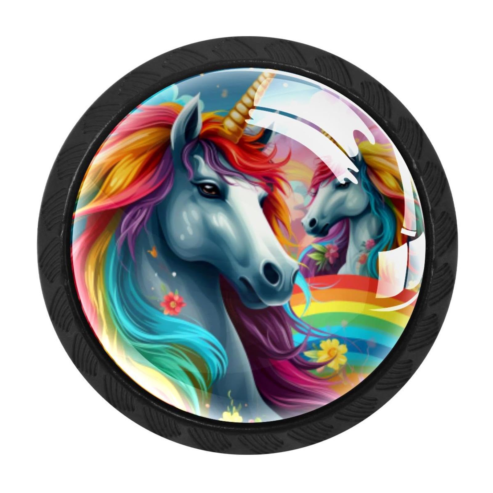 Chenzzzz Multicolored 06 4 Pack Rainbow Unicorn Drawer Knobs Cabinet Knobs Crystal Glass Knobs Pulls Handles For Kitchen Cabinet Hardware Cupboard Door Dresser Wardrobe Home Decor