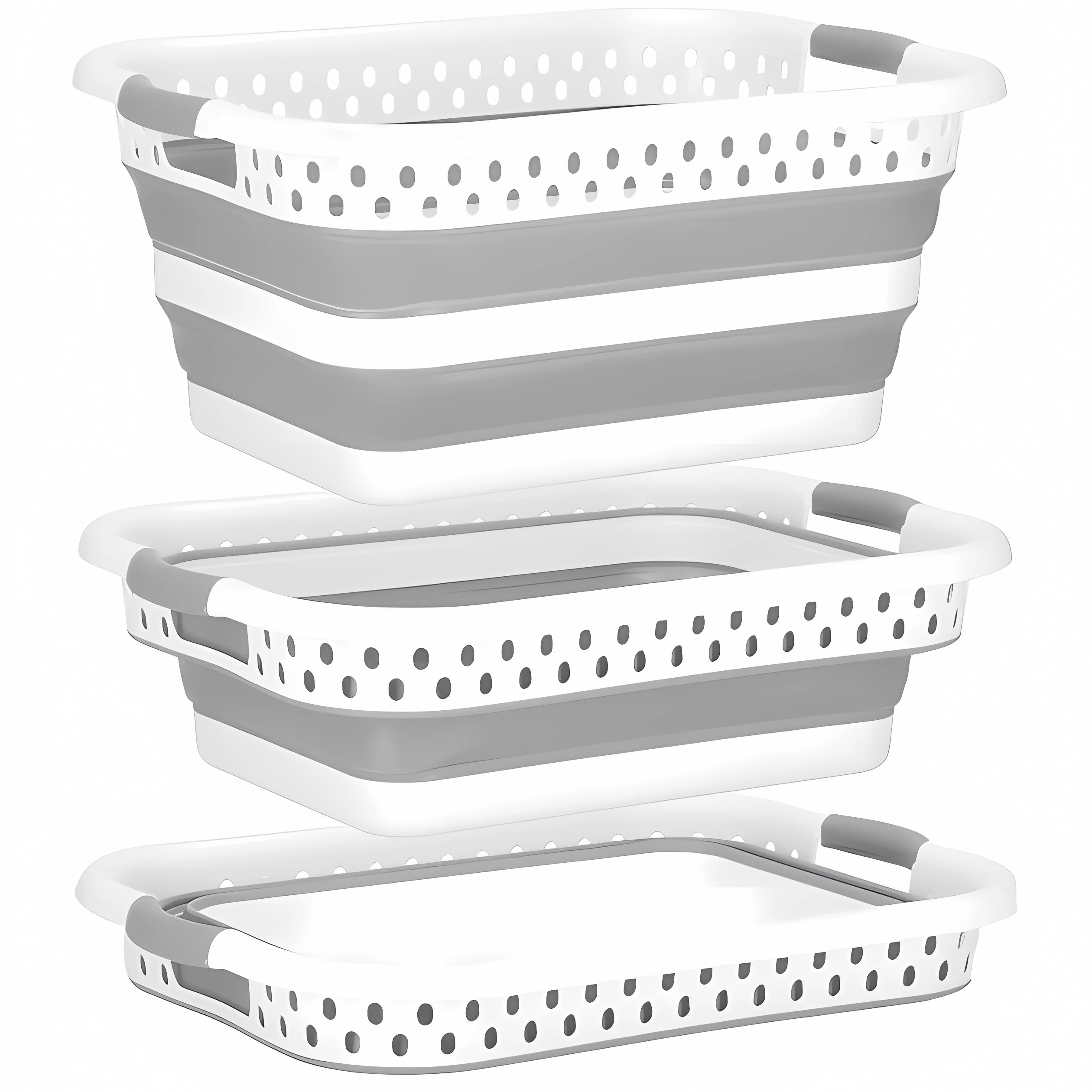 Platzsparende Wäschekörbe – 2er Set faltbare Wäschebox 24L & 36L, großer Wäschekorb klappbar, ideal für Haushalt & Camping, Laundry Basket faltbar für Kleidung & Wäschekorb groß