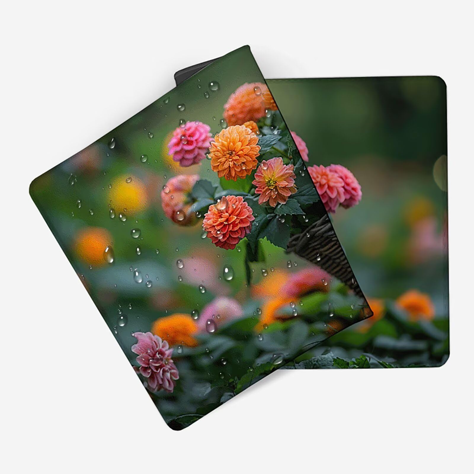 Podkładka pod mysz Flower XXL 1000 x 500 mm, spalona pomarańczowa podkładka pod mysz dla graczy z podstawą antypoślizgową, przeszyte krawędzie, wodoodporna podkładka pod mysz do gier, akcesoria