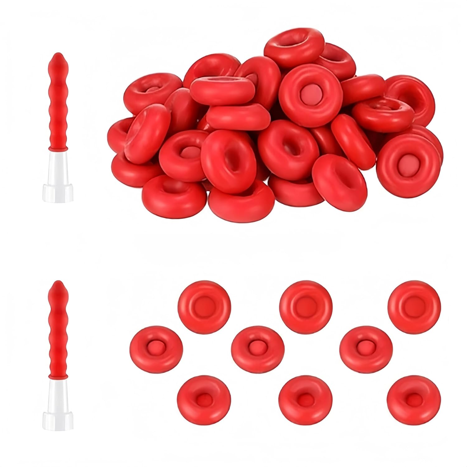 CAASFOOY 50Pcs Caulk Cap,Caulk Tube Sealer Caps,Caulk Saver Cap, Red