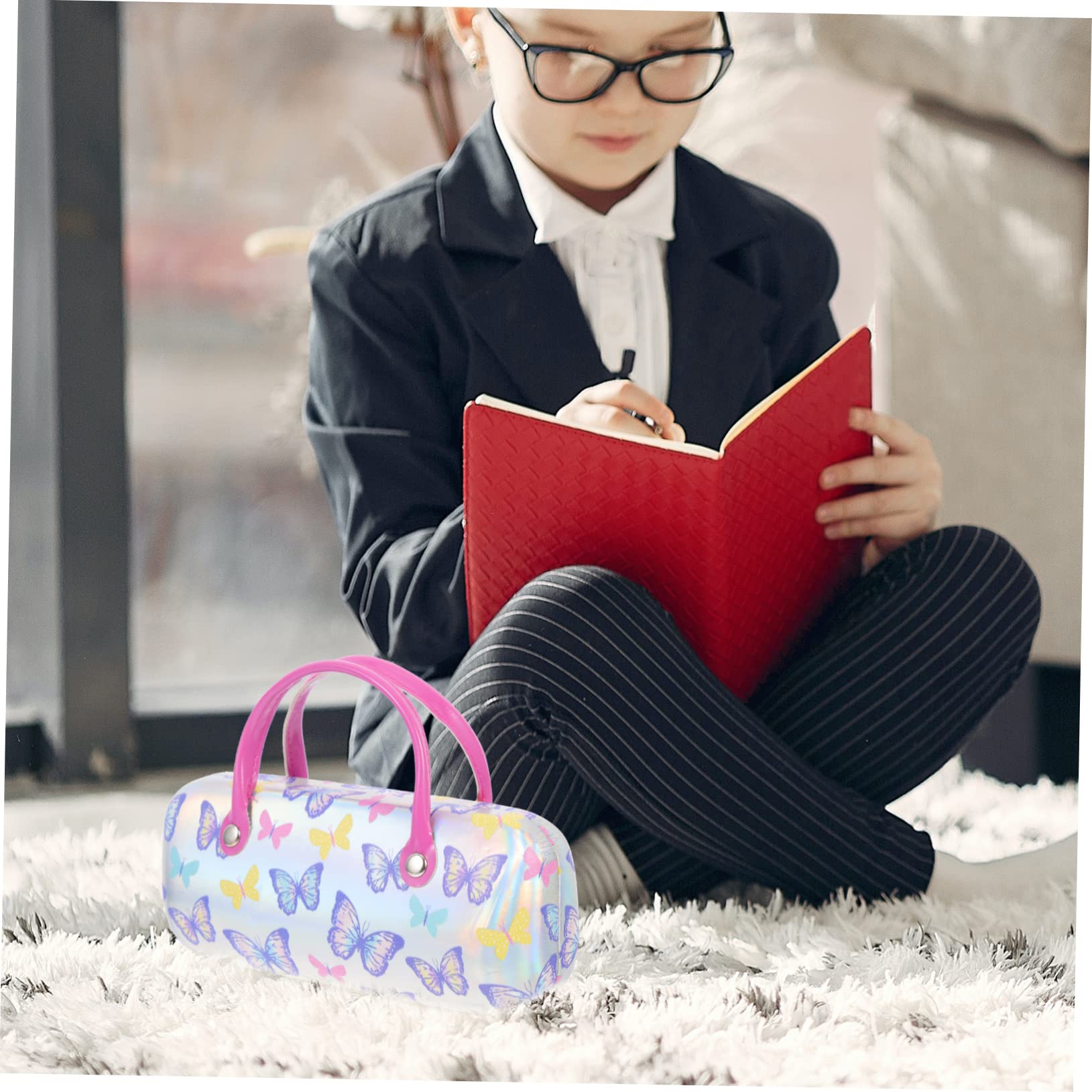 Holibanna Kreative Tragbare Kind Gehäuse Glasbehälter Für Terrarium Süße Kosmetiktasche Pu-brillen-aufbewahrungsbox Kindersonnenbrille Mit Etui Brillenetui Für Mädchen Student Pu-leder