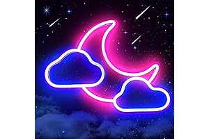 Mesmerizing Moon and Cloud Neon Light: Illuminate Your Space with Enchanting Ambiance