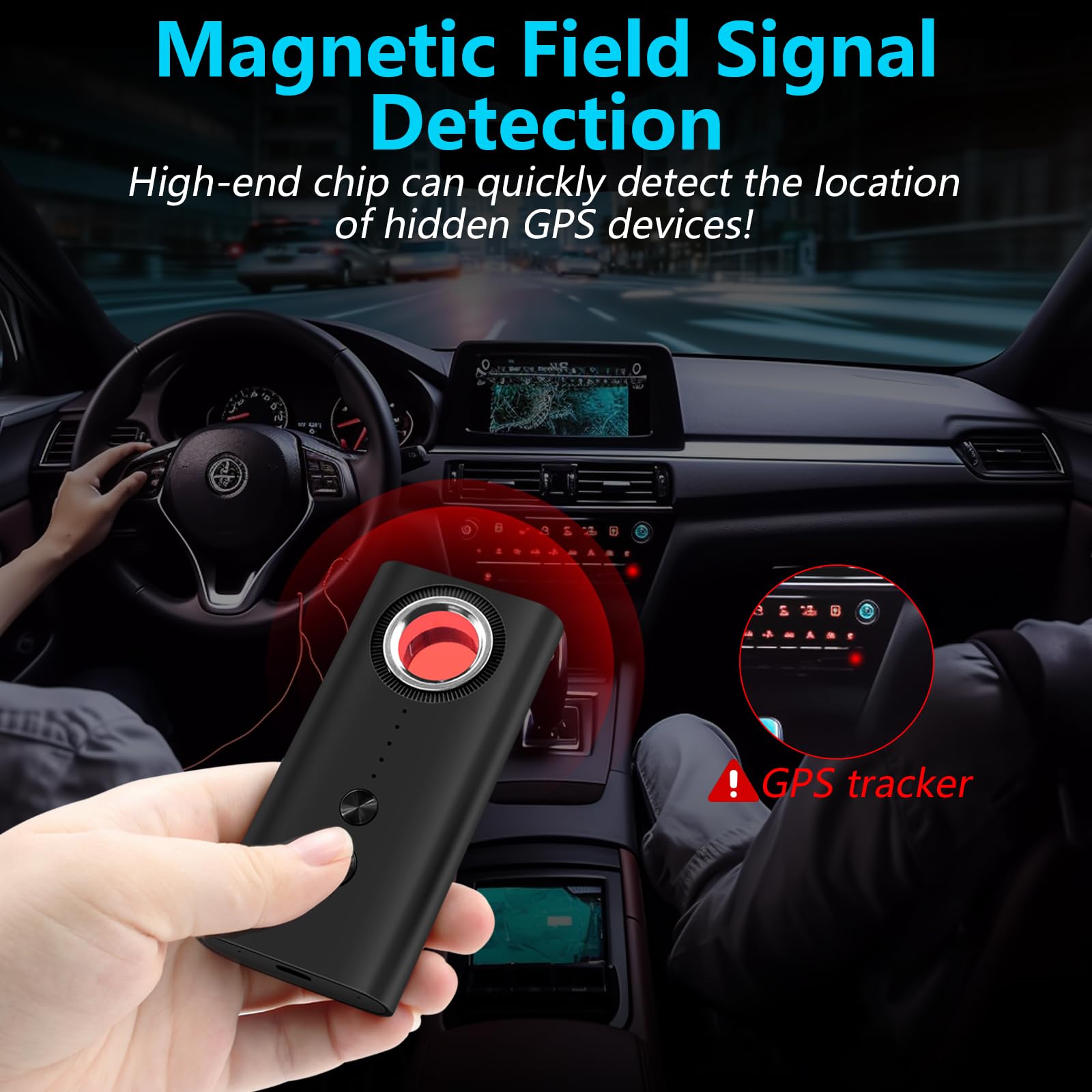 Yadayuki Rilevatore Microspie, Rilevatore Telecamere Nascoste Anti-Spia, Disturbatore di Segnale, Rilevatore di Cimici RF Senza Fil gsm Dispositivo (dunkel 1)