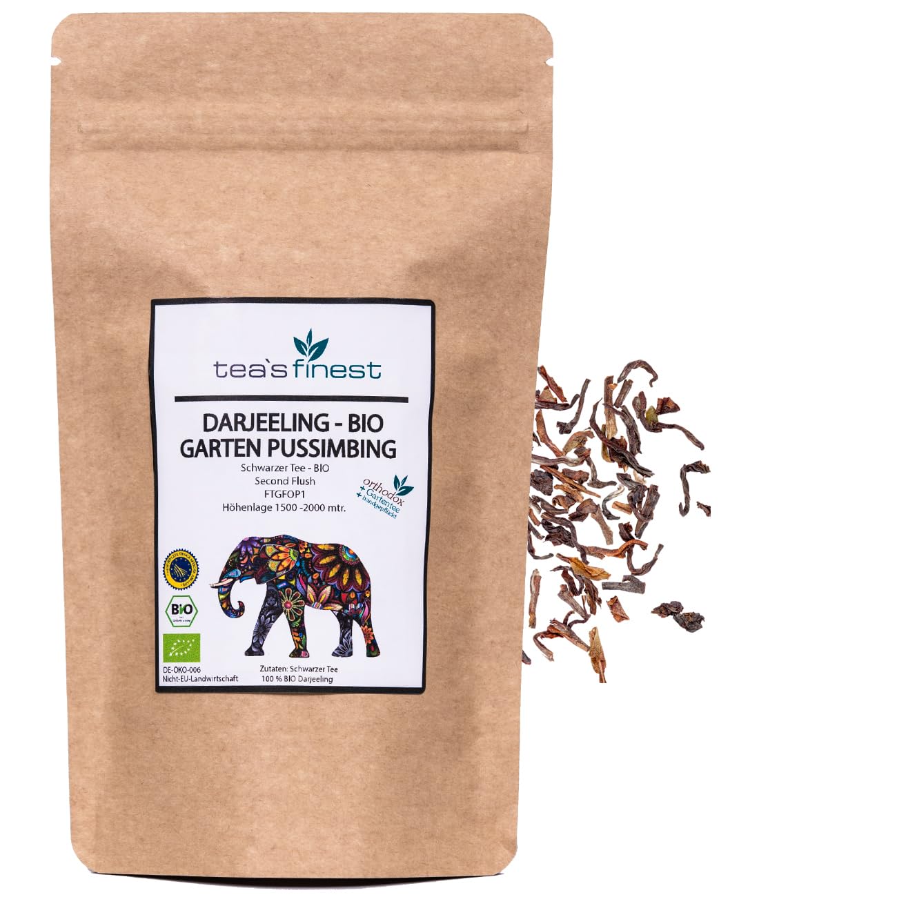 tea`s finest Schwarzer Tee Darjeeling* Gartentee Pussimbing FTGFOP1 Second Flush - BIO (1000 Gramm)
