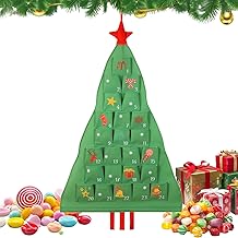 Fabric Advent - 24 Day Christmas Tree Shaped Organizer | Refillable Advent Calendar Bag - Till Matrum Restaurang Skrivbord Bröllop Fest Helgdag Sovrum Festival