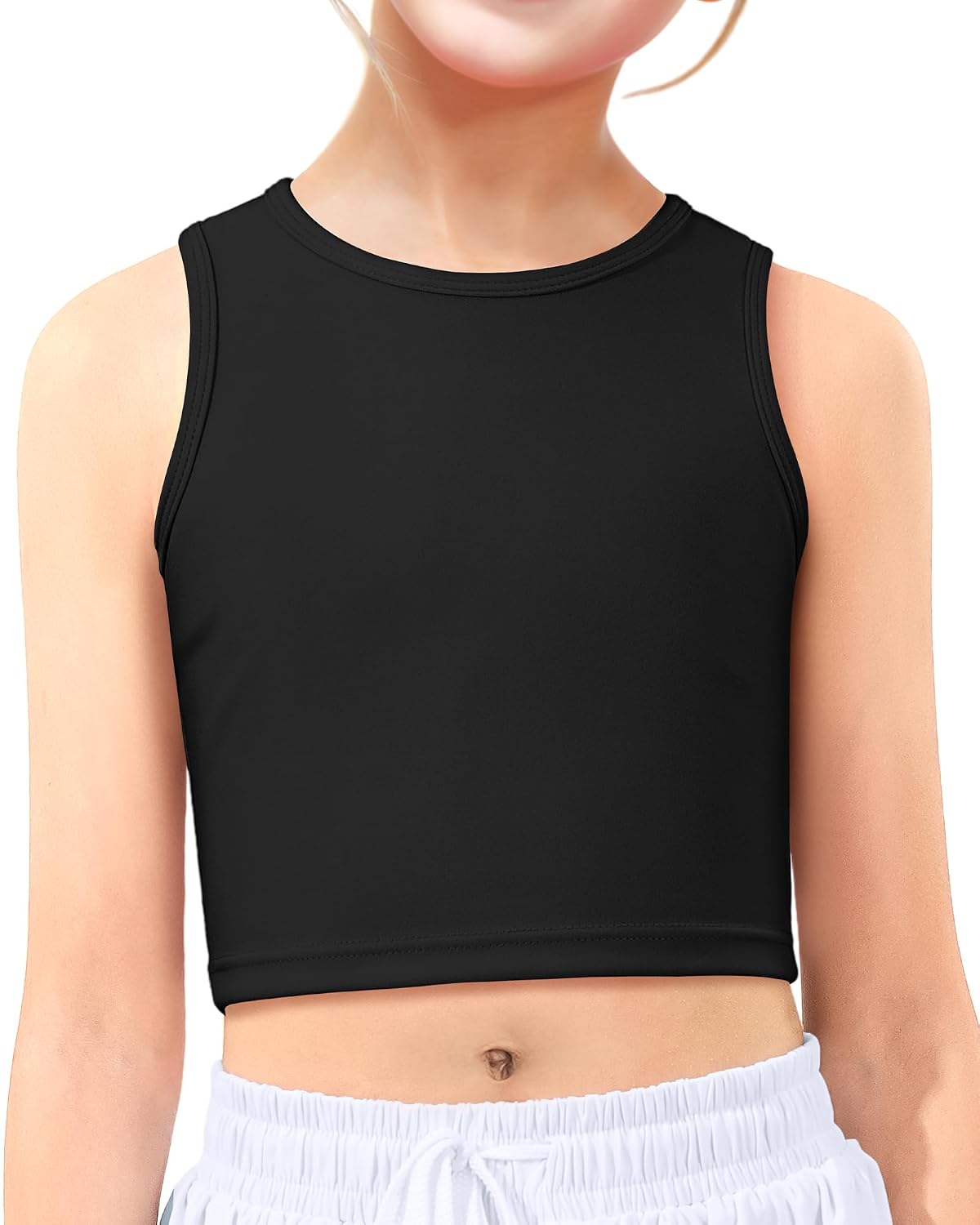 HASMES Girls Athletic Tank Tops Sleeveless Round Neck Basic Cute Dance Crop Tops for Kids 6-14Y - Review, Price and Buying Guide