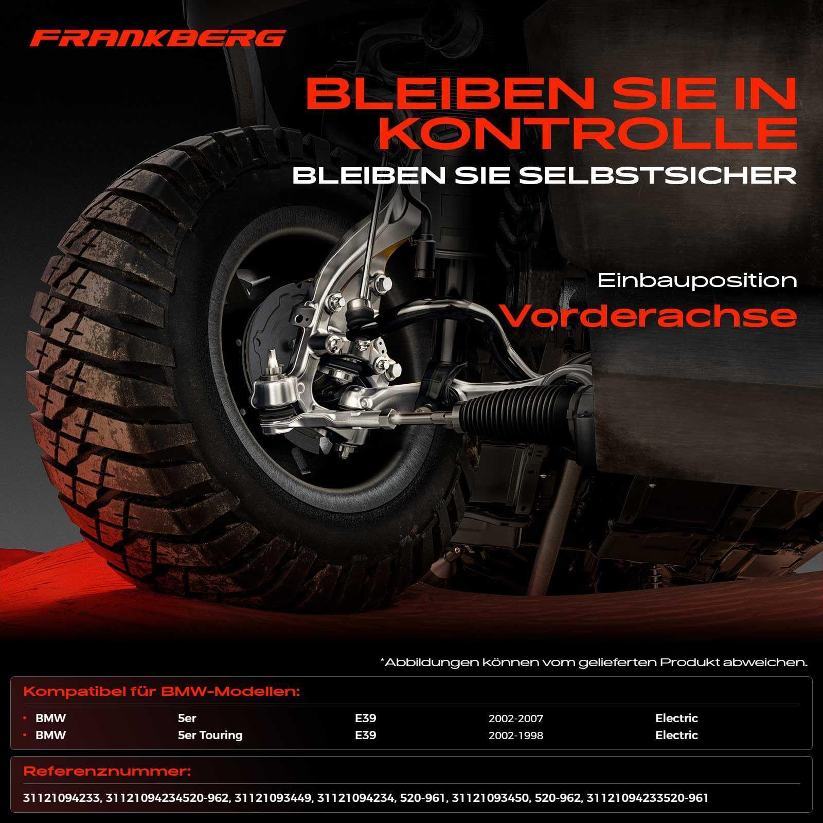 Frankberg 2x Querlenker Vorderachse Unten Kompatibel mit E39 520 523 525 528 530 2.0L-3.0L 1995-2003 E39 520 523 525 528 530 2.0L-3.0L 1996-2004